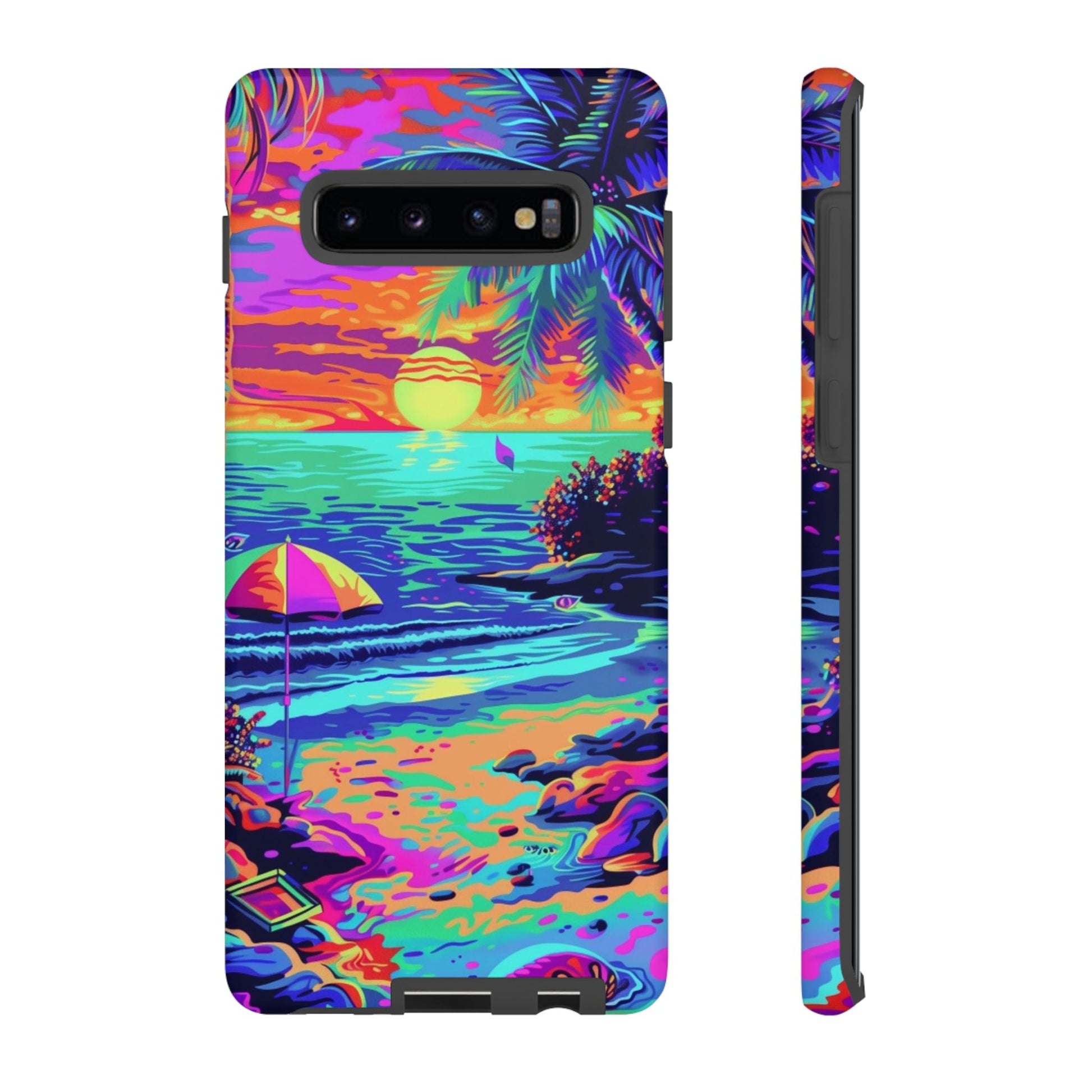 Beach Bliss: Durable Android Phone Case with Lisa Frank Style