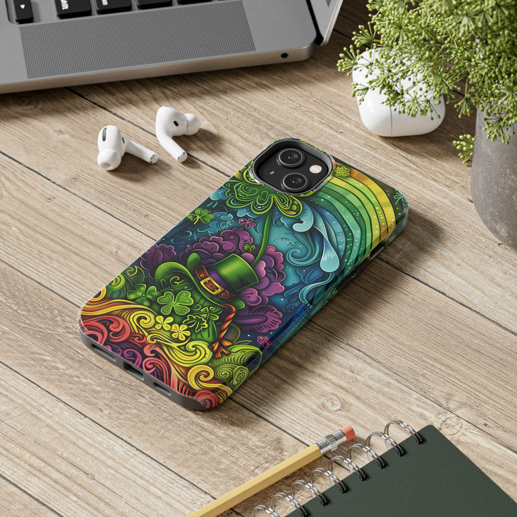 St. Patrick's Day Lucky Phone Case, Green Shamrock Protective Cover, Durable Irish Luck Phone Accessory, Holiday Gift Idea