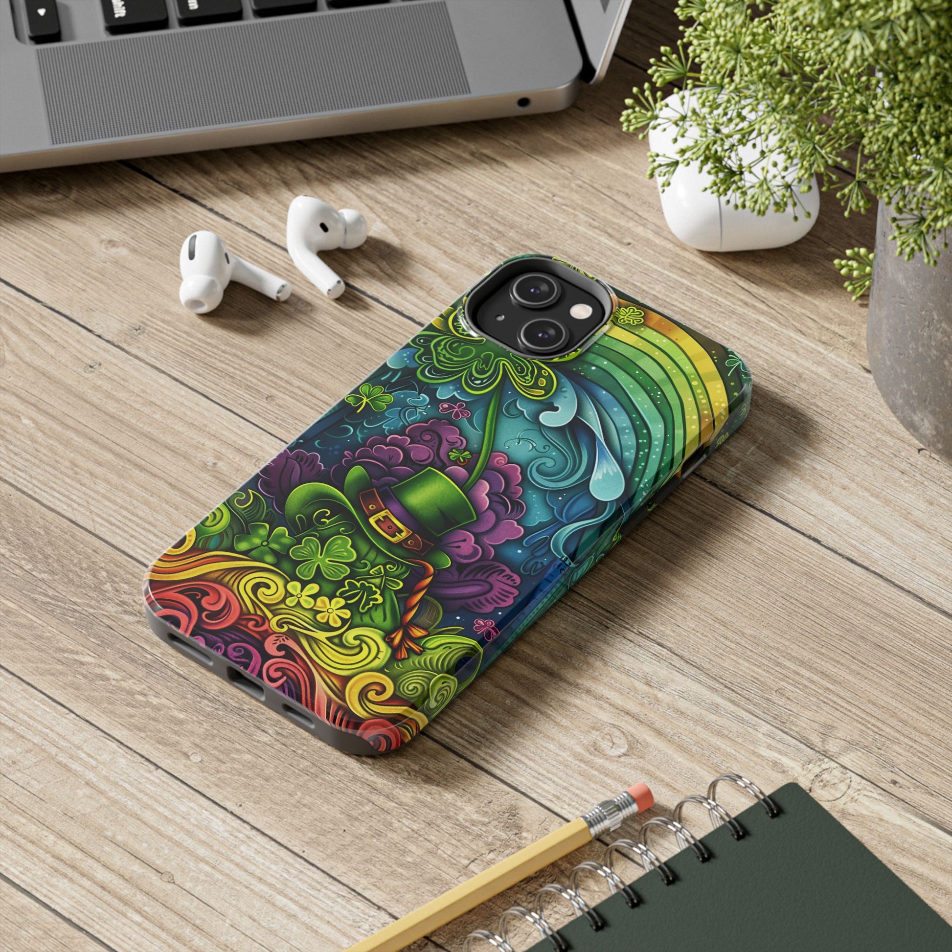 St. Patrick's Day Lucky Phone Case, Green Shamrock Protective Cover, Durable Irish Luck Phone Accessory, Holiday Gift Idea