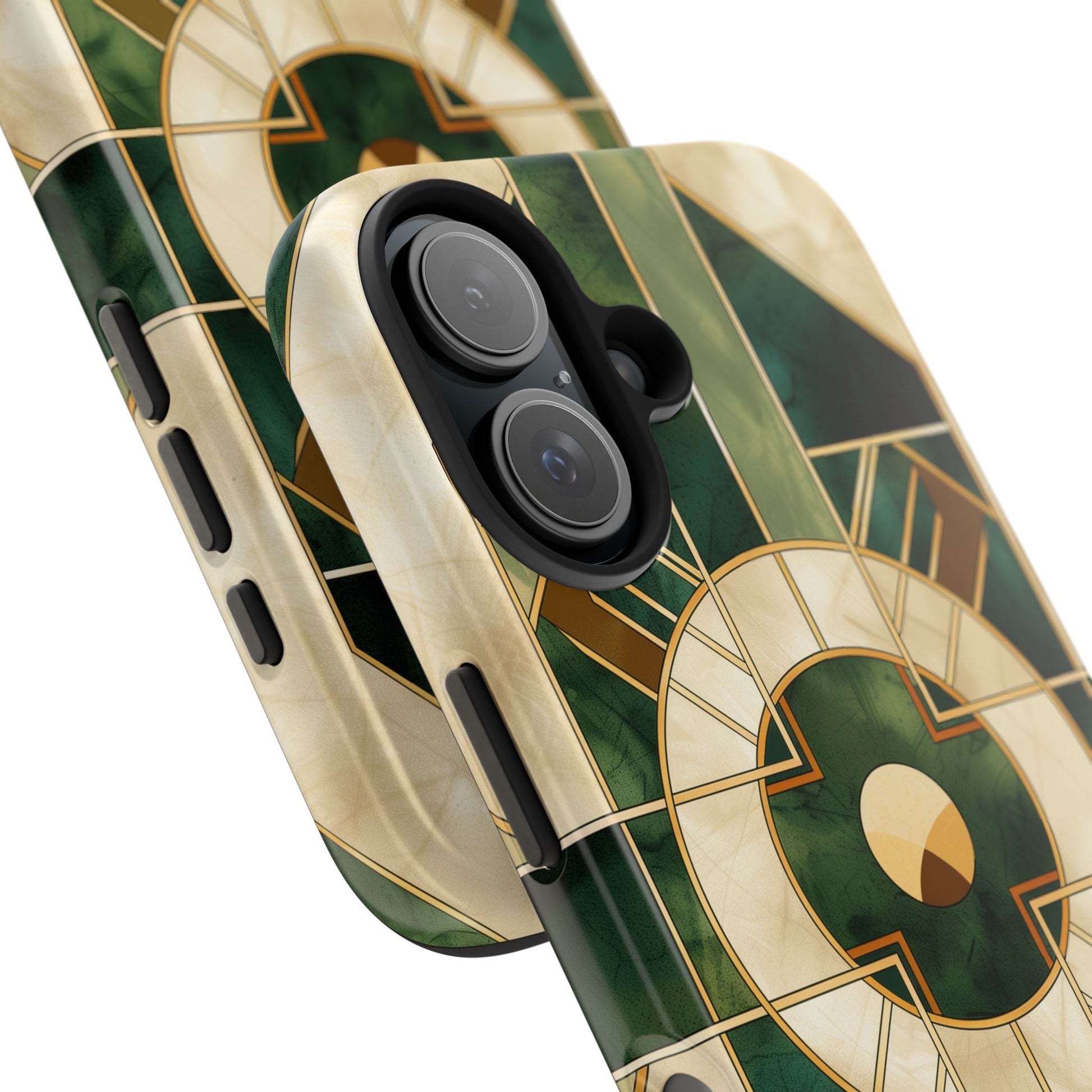 Green Frank Lloyd Wright Inspired Phone Case - Geometric Elegance for iPhone Models