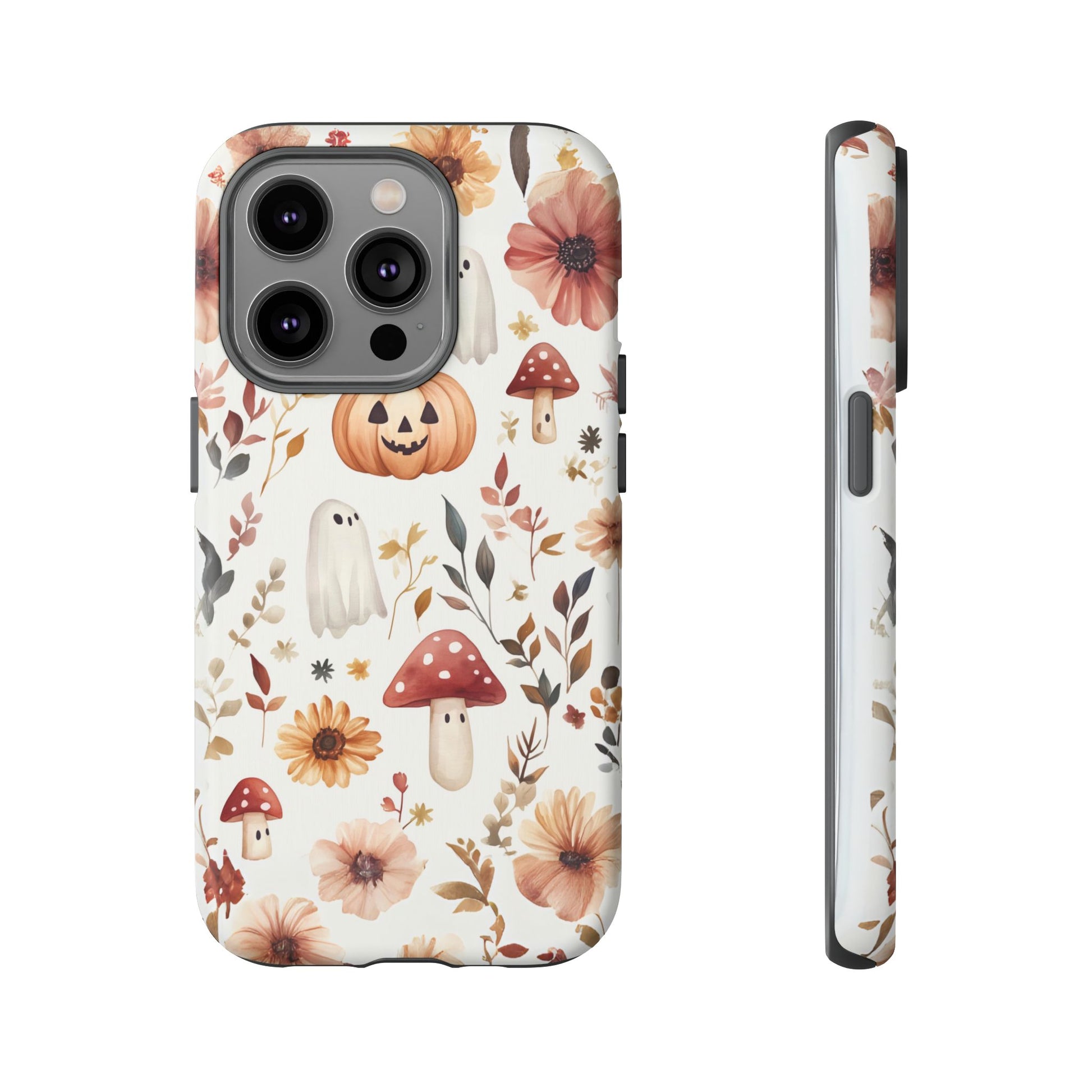 Cottagecore Fall Floral Phone Case for iPhone Samsung Pixel Autumn Pumpkin Tough Case iPhone 16 15 14 13 Pro Max