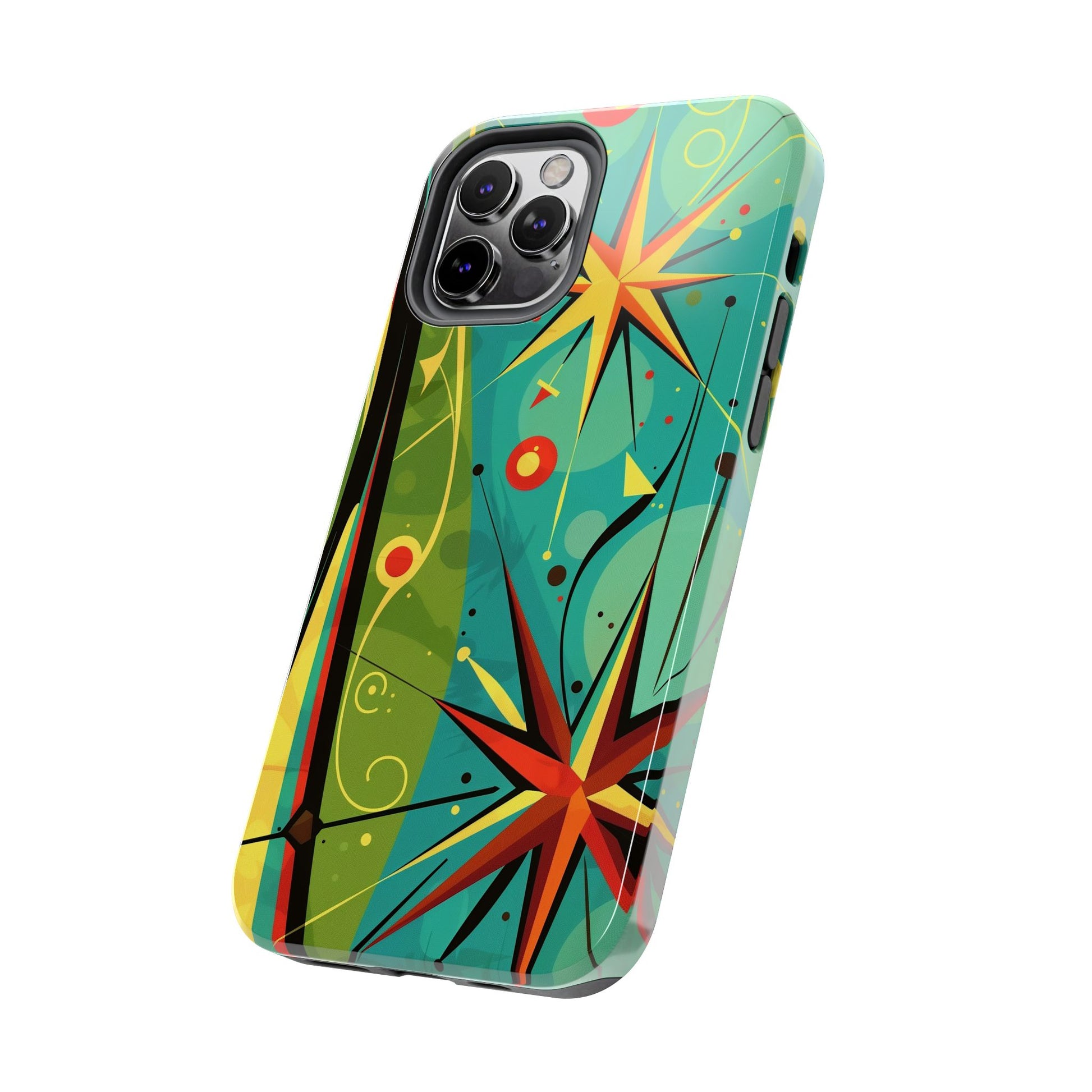 Mid Century Modern Star Design Phone Case, Earth Tone Colors, Retro Style Smartphone Cover, Vintage Phone Case, iPhone 14 Case, Apple iPhone