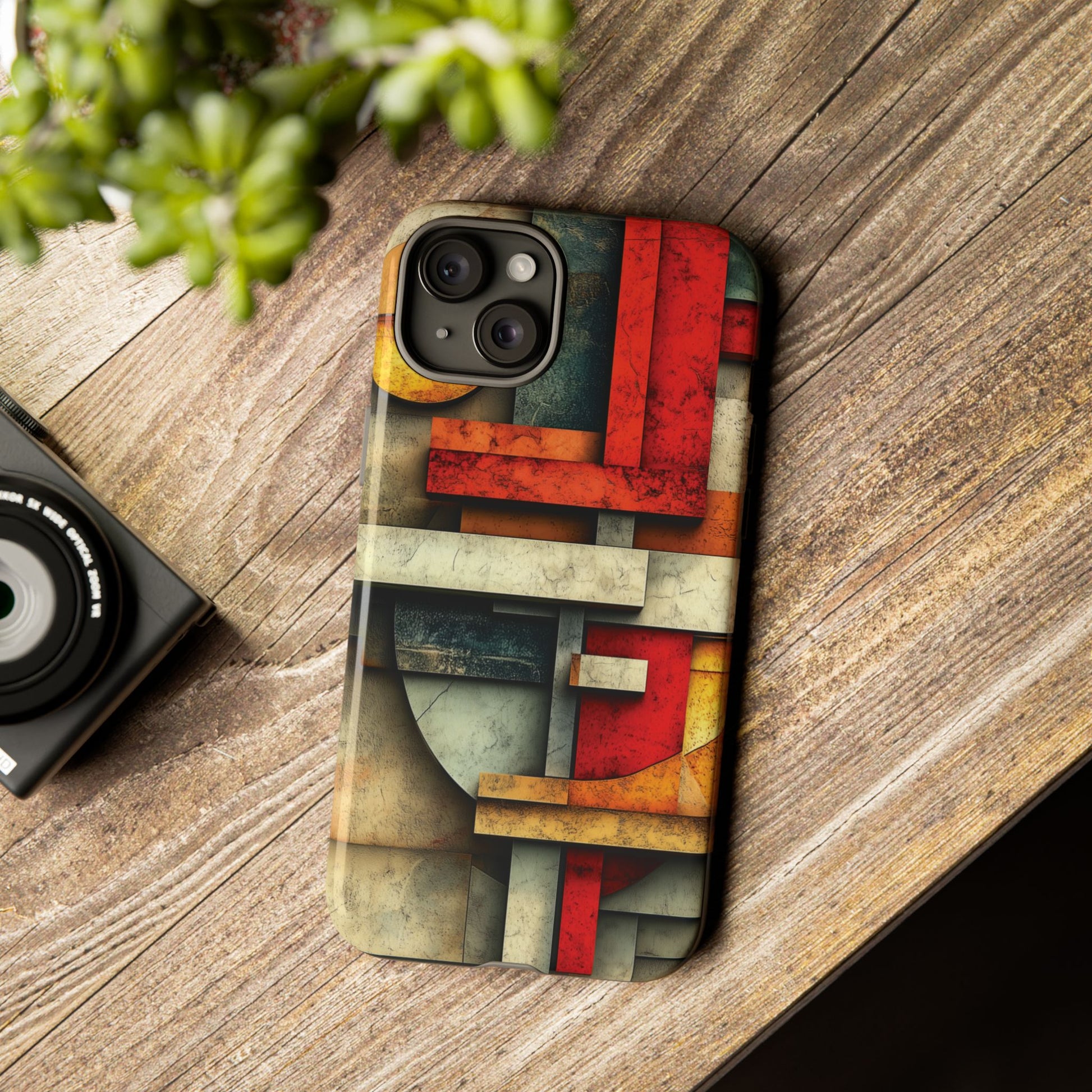Red Prairie Style Frank Lloyd Wright Usonian Phone Case Geometric Stained Glass Art Deco Marble Gold 13 14 15 16 iPhone Pro Max Galaxy Pixel