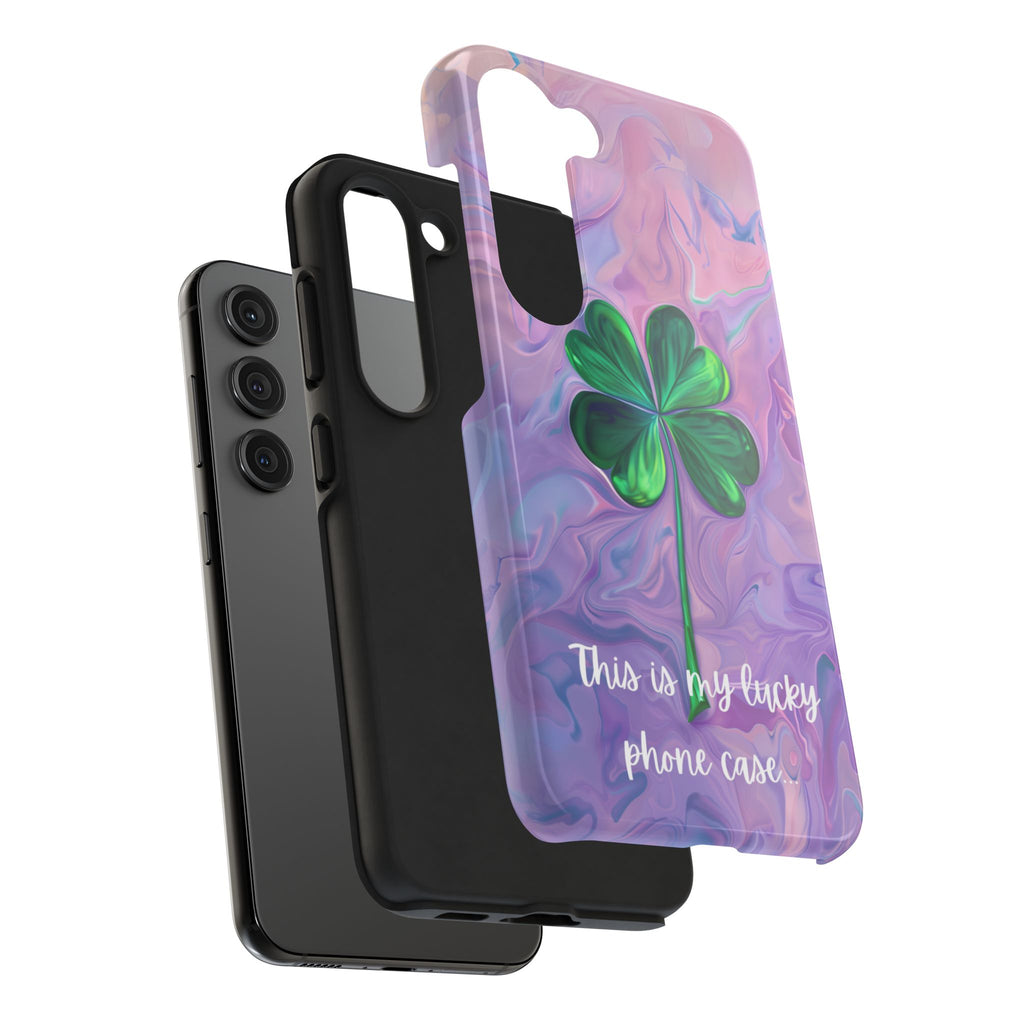 St Patrick's Day Lucky Phone Case Four Leaf Clover Durable Phone Case Good Luck Charm Protective iPhone 13 14 15 16 Pro Max Plus Galaxy