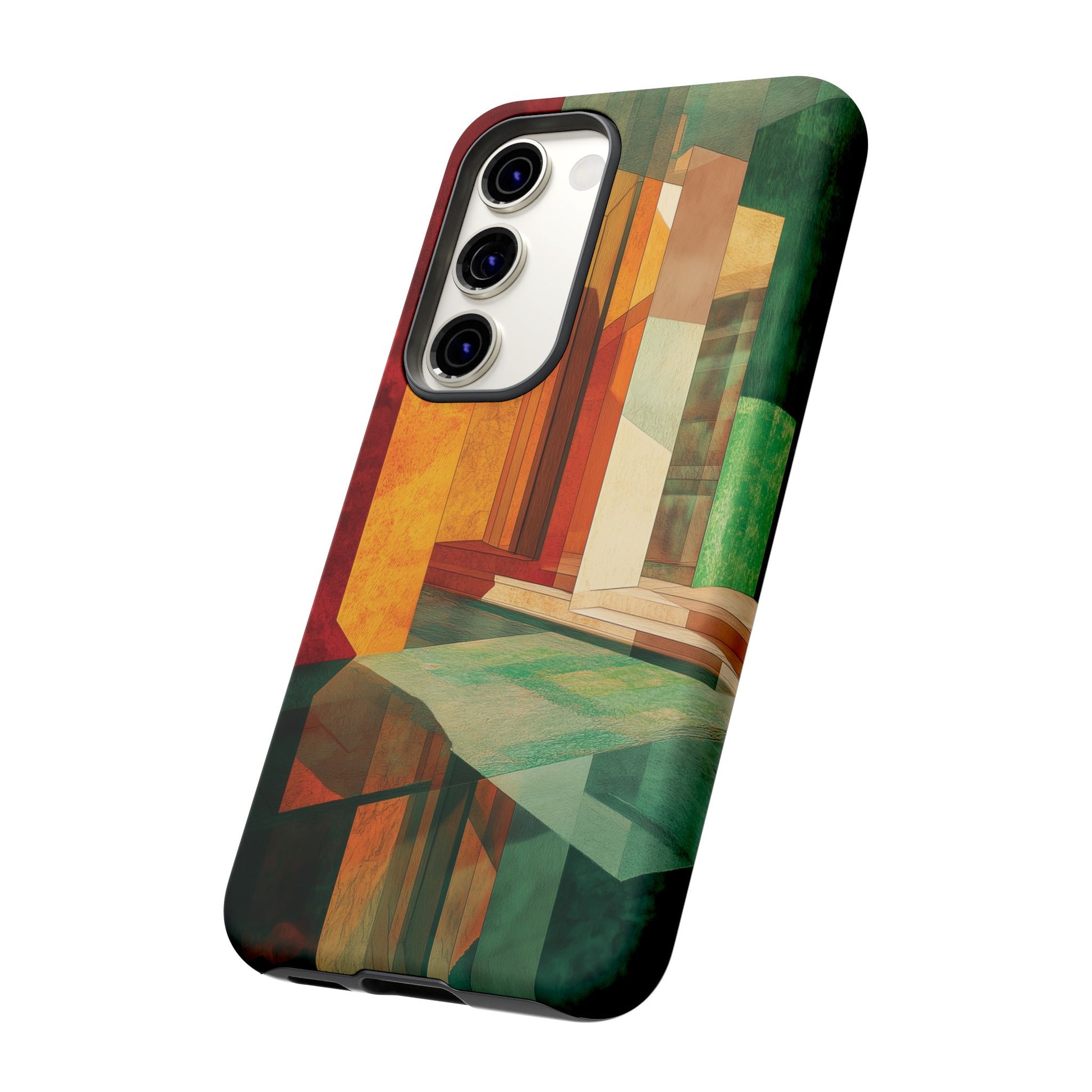 Art Deco Frank Lloyd Wright Inspired Usonian Phone Case Geometric Stained Glass Art Deco Marble Gold 13 14 15 16 iPhone Pro Max Galaxy Pixel