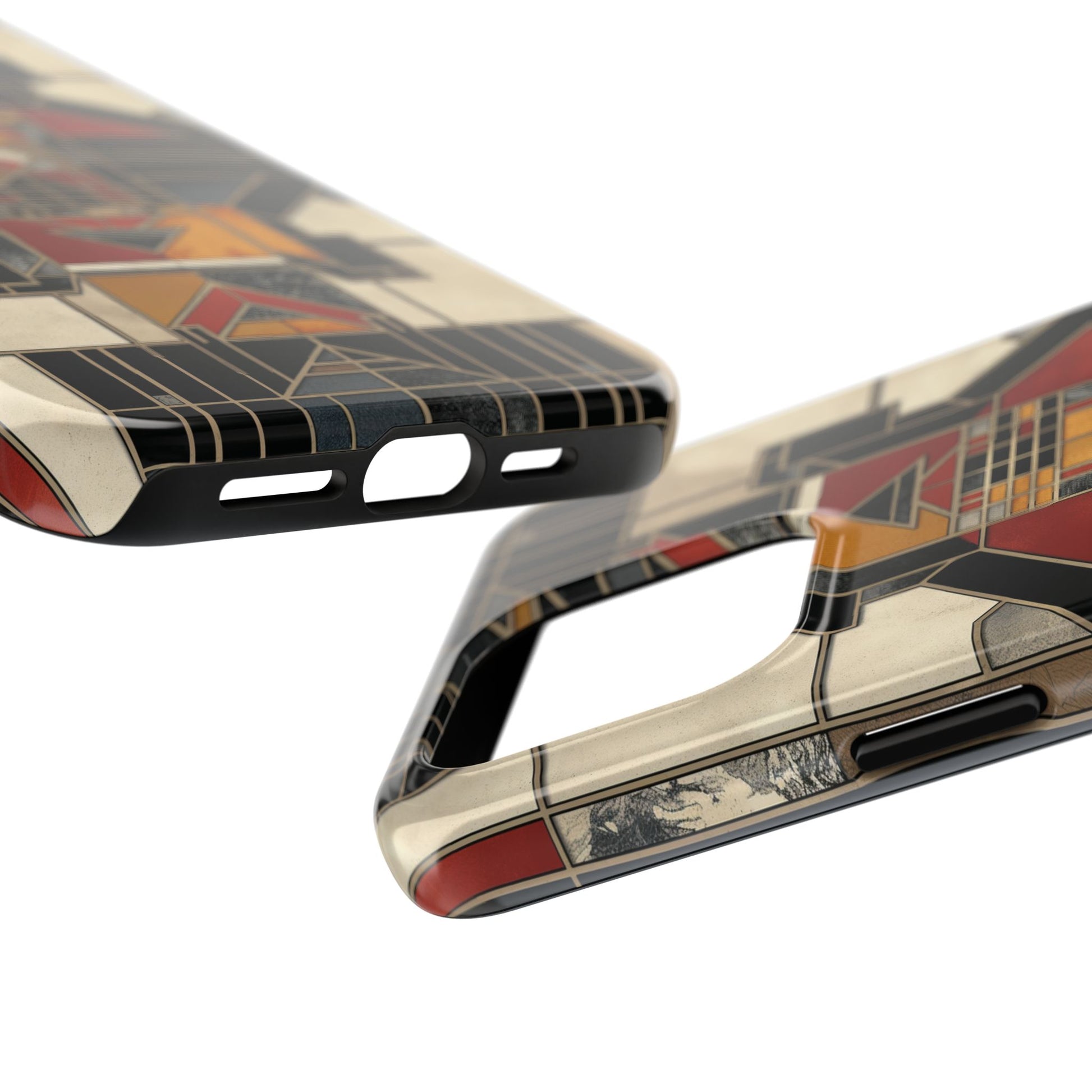Frank Lloyd Wright Inspired Stained Glass Phone Case - Geometric Elegance for iPhone Models
