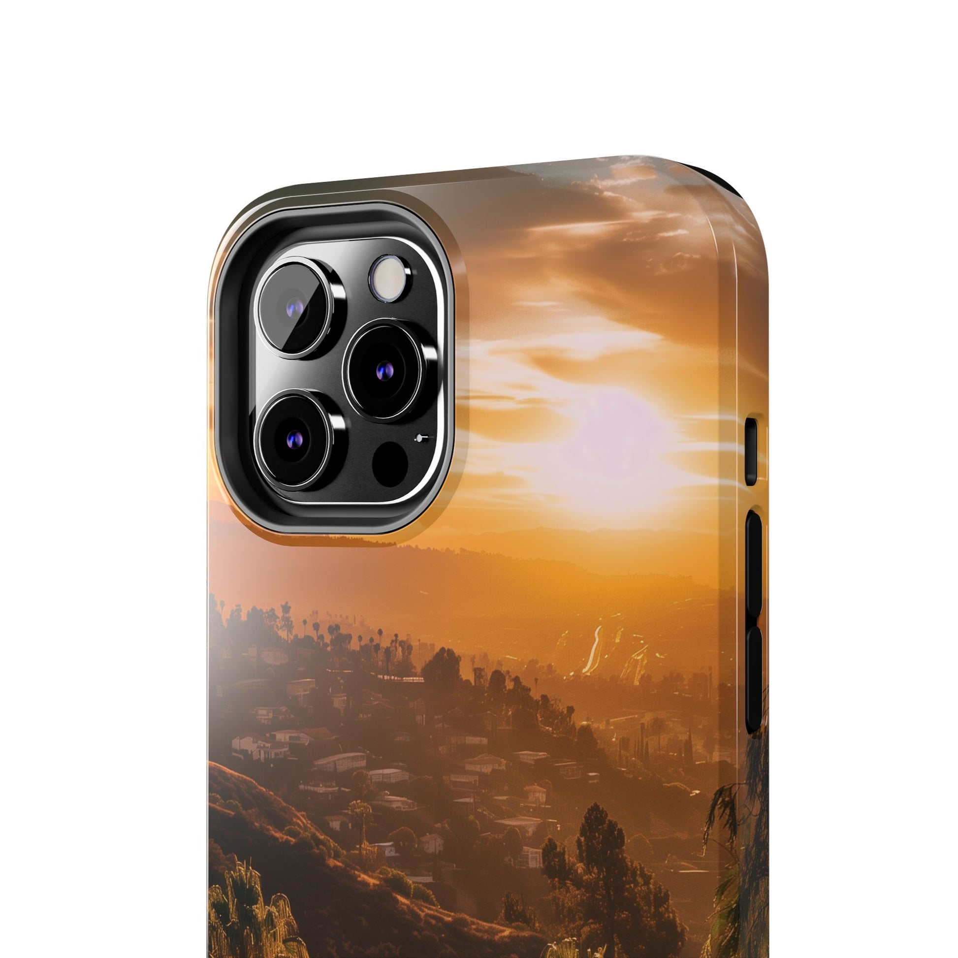 Los Angeles Sunset iPhone Case, Golden Hour Scenic View, Hollywood Hills Sunset Phone Case, Palm Trees Phone Case, iphone 15 pro max case