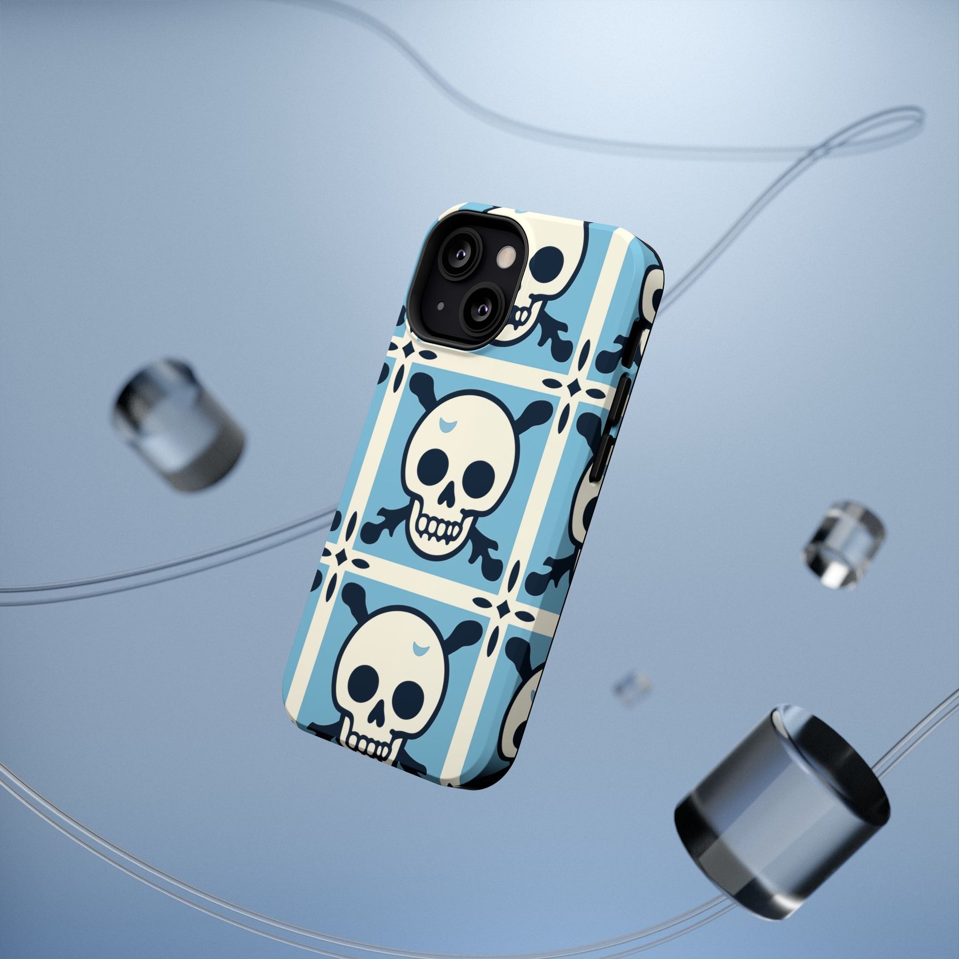 Cute Skull Phone Case Sugar Skull Ghingham Impact-Resistant Cover Goth Skull, Halloween Gift iphone 13 14 15 16 Pro Max