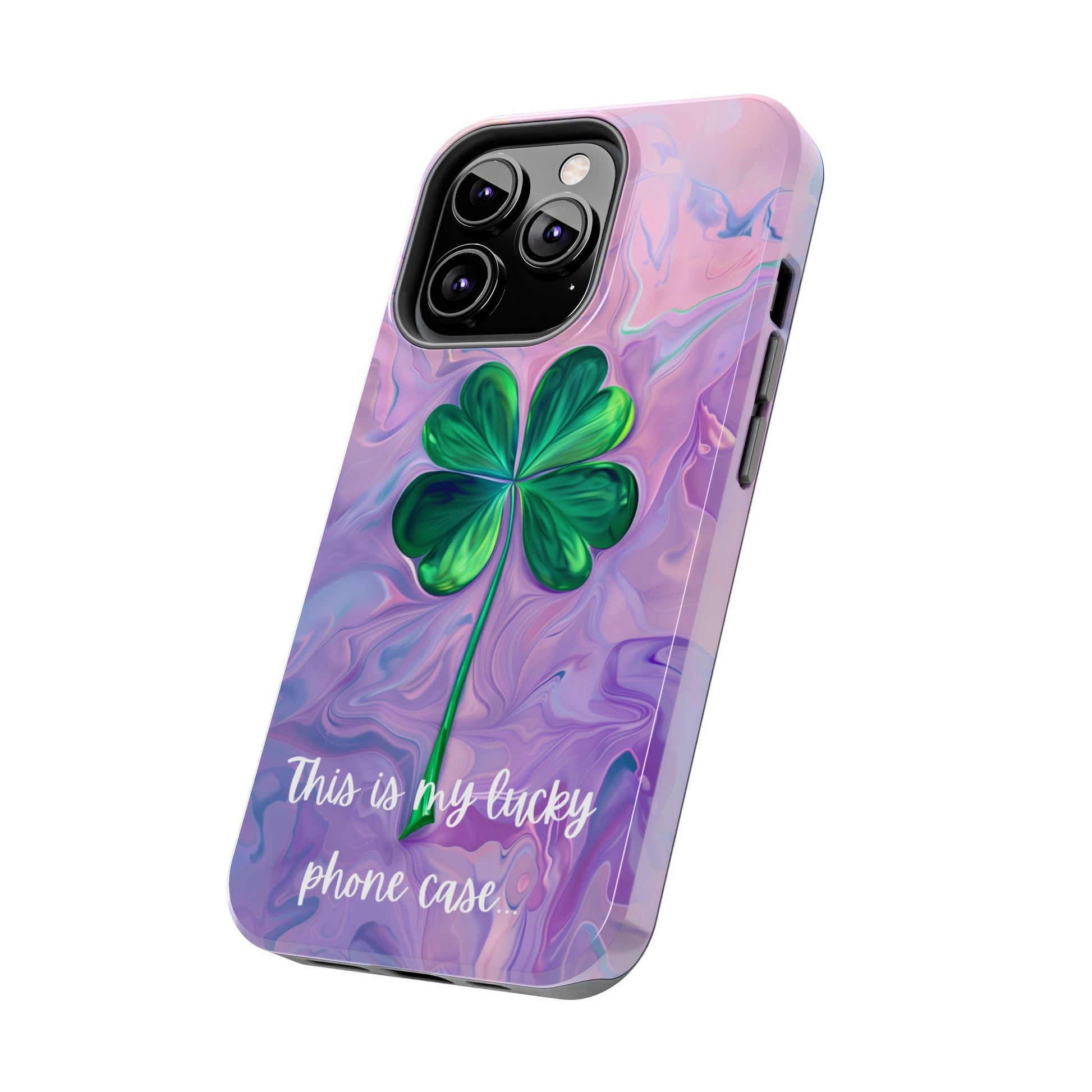 St Patrick's Day Lucky Phone Case Four Leaf Clover Durable Phone Case Good Luck Charm Protective iPhone 13 14 15 16 Pro Max Plus Galaxy