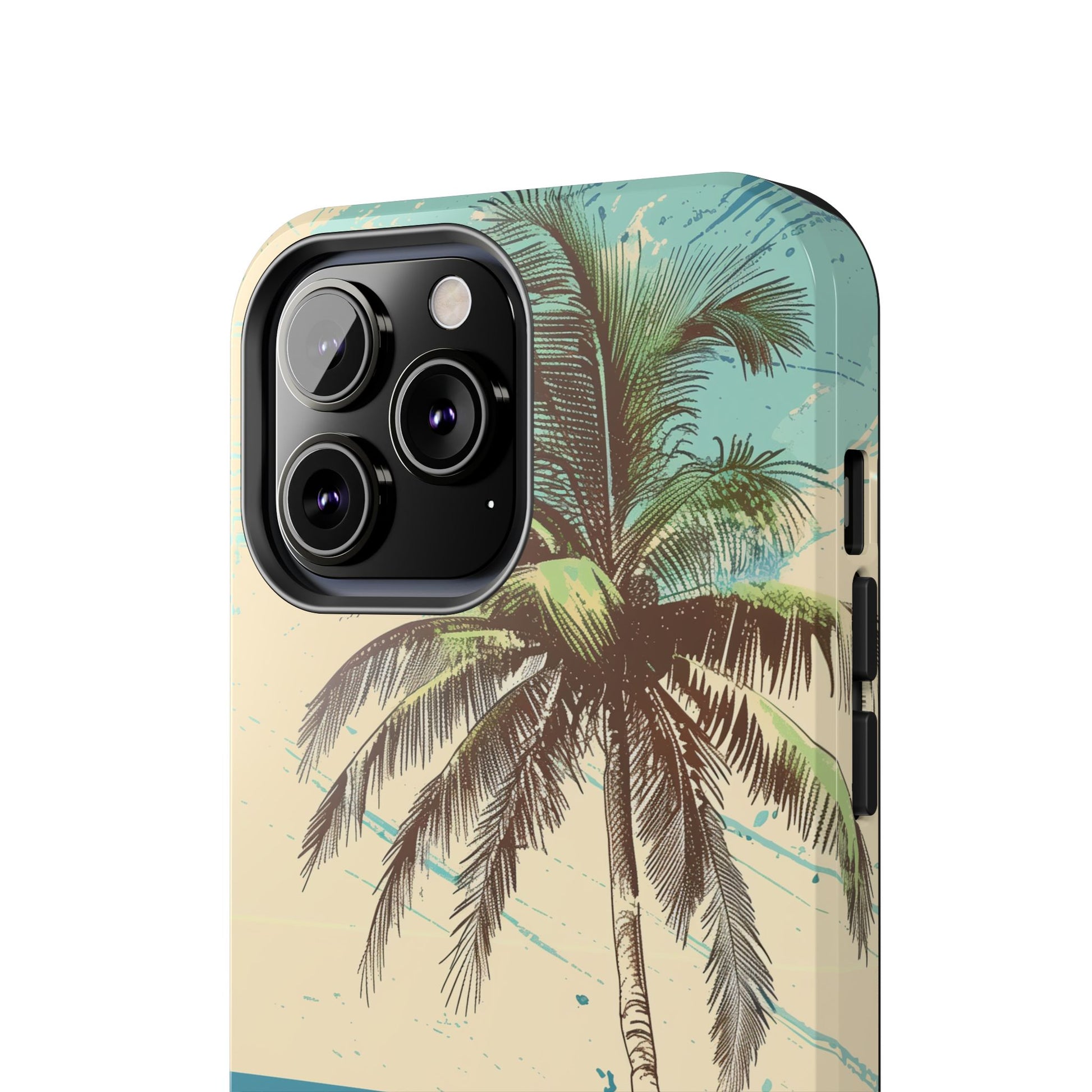 Retro Beach Scene Phone Case, Vintage Tropical Ocean iPhone Case, Summer Beach Phone Cover for iPhone, iphone 15 pro max