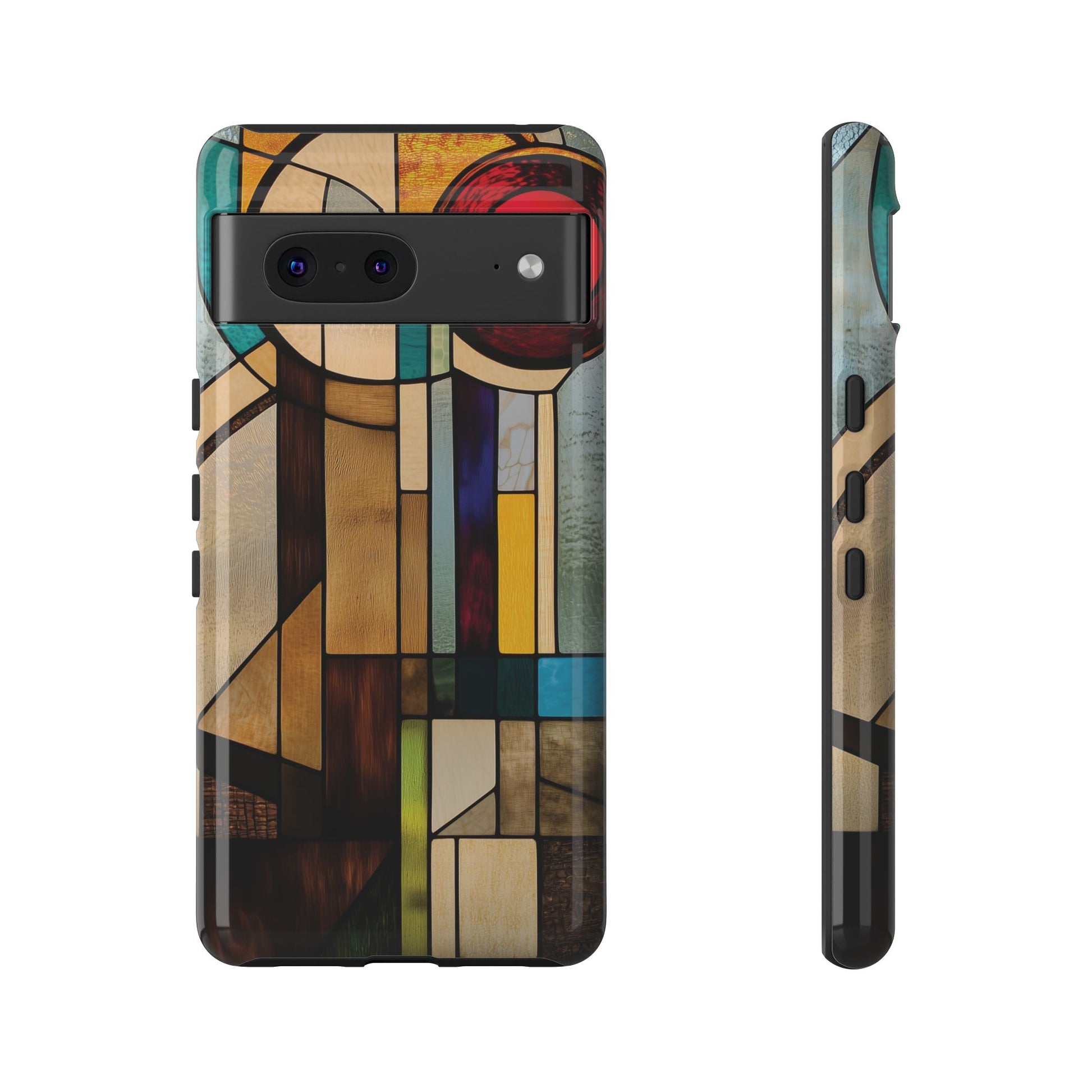 Stained Art Deco Glass Phone Case Frank Lloyd Wright Cottage Core Usonian Prairie Style Geometric Stylish  iPhone 14 15 16 Pro