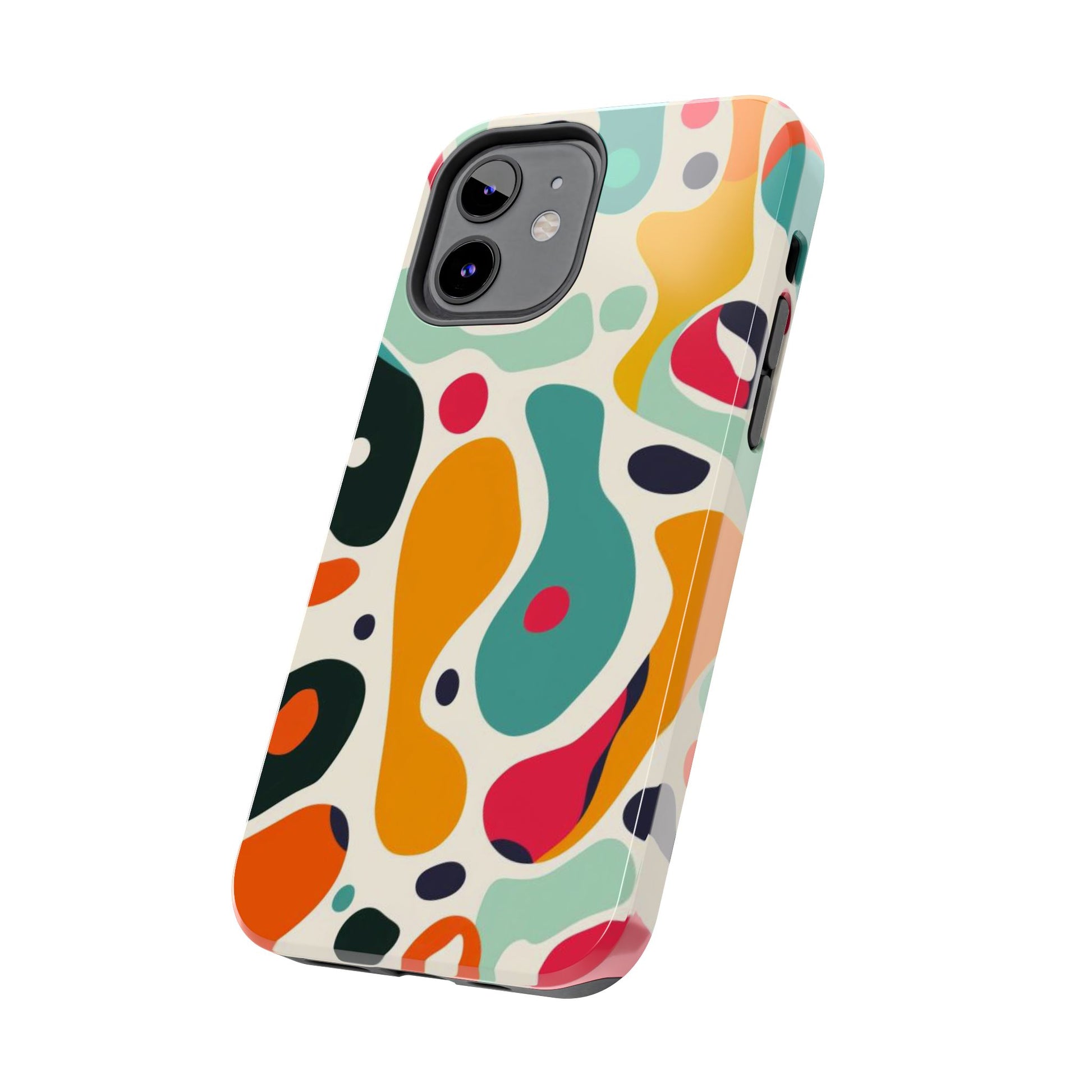 Mid Mod Fun Spots - Colorful Mid Mod Design Durable Phone Case - Vibrant and Stylish iPhone Tough Cover - Fun Retro Protection Accessory