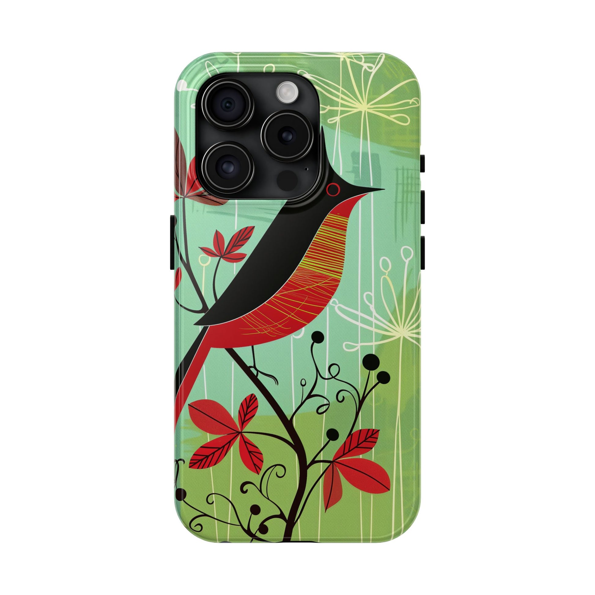 Mid Century Modern Animal Phone Case, Atomic Birds, Bird Iphone Case,Earth Tone Colors, Retro Style Smartphone Cover, iphone 14 Case, Apple