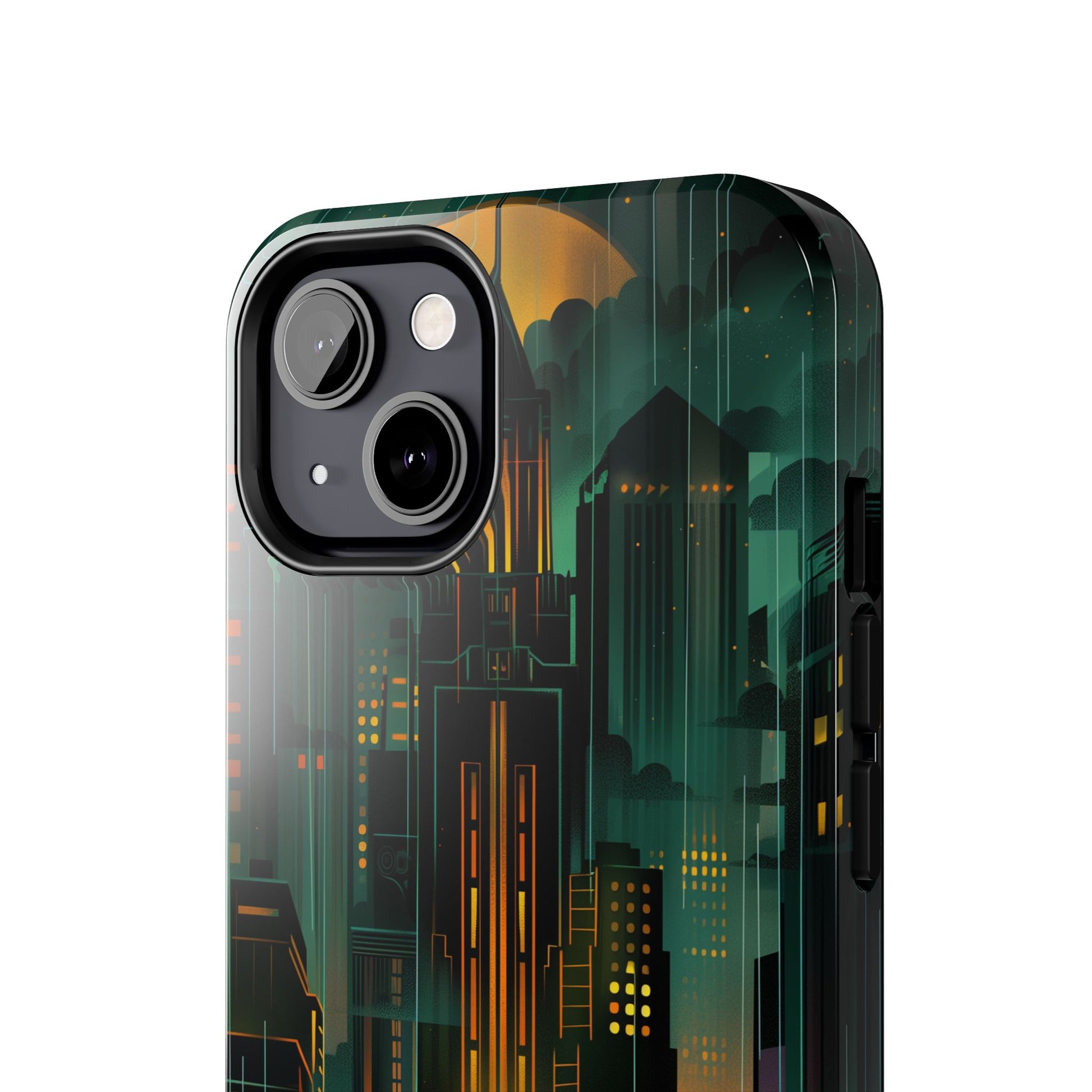 Nighttime Batman Phone Case - Gotham Art Deco Style - Noir Inspired Phone Cover - Dark Knight Accessory