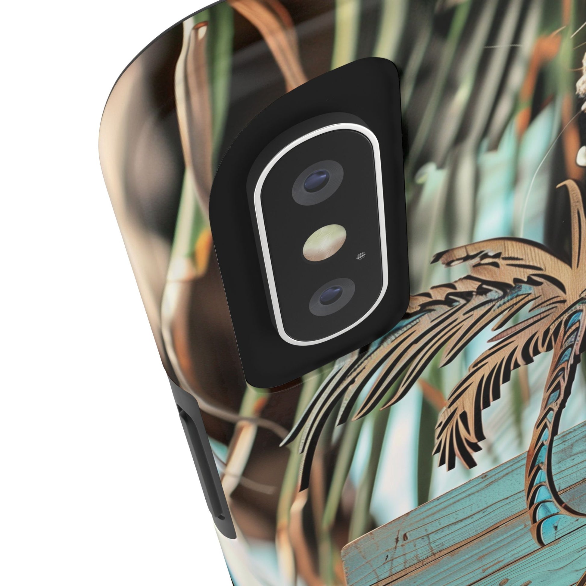 Durable Phone Case with Palm Tree Charm