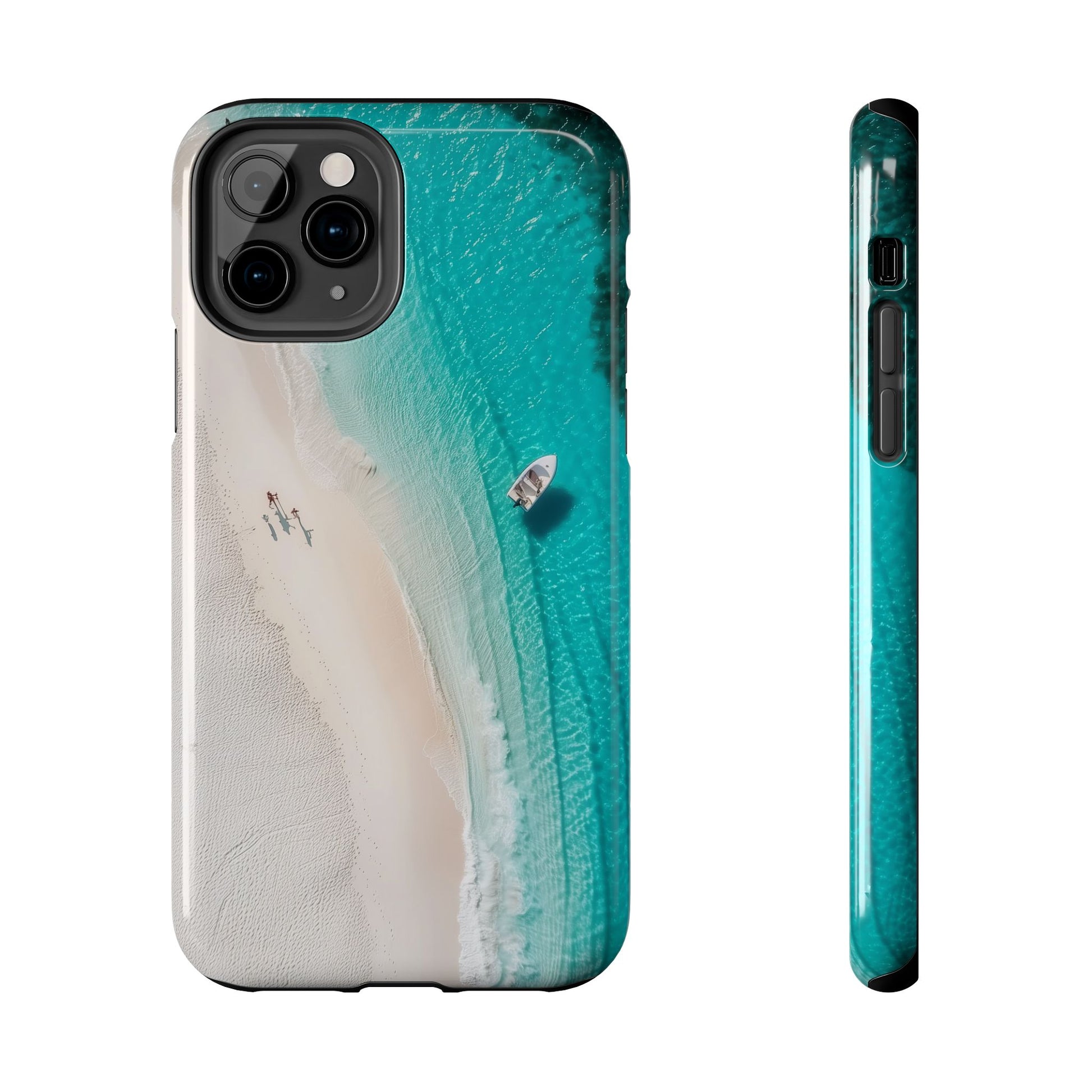 Turquoise Tranquility: Durable iPhone Case with White Sand Beach
