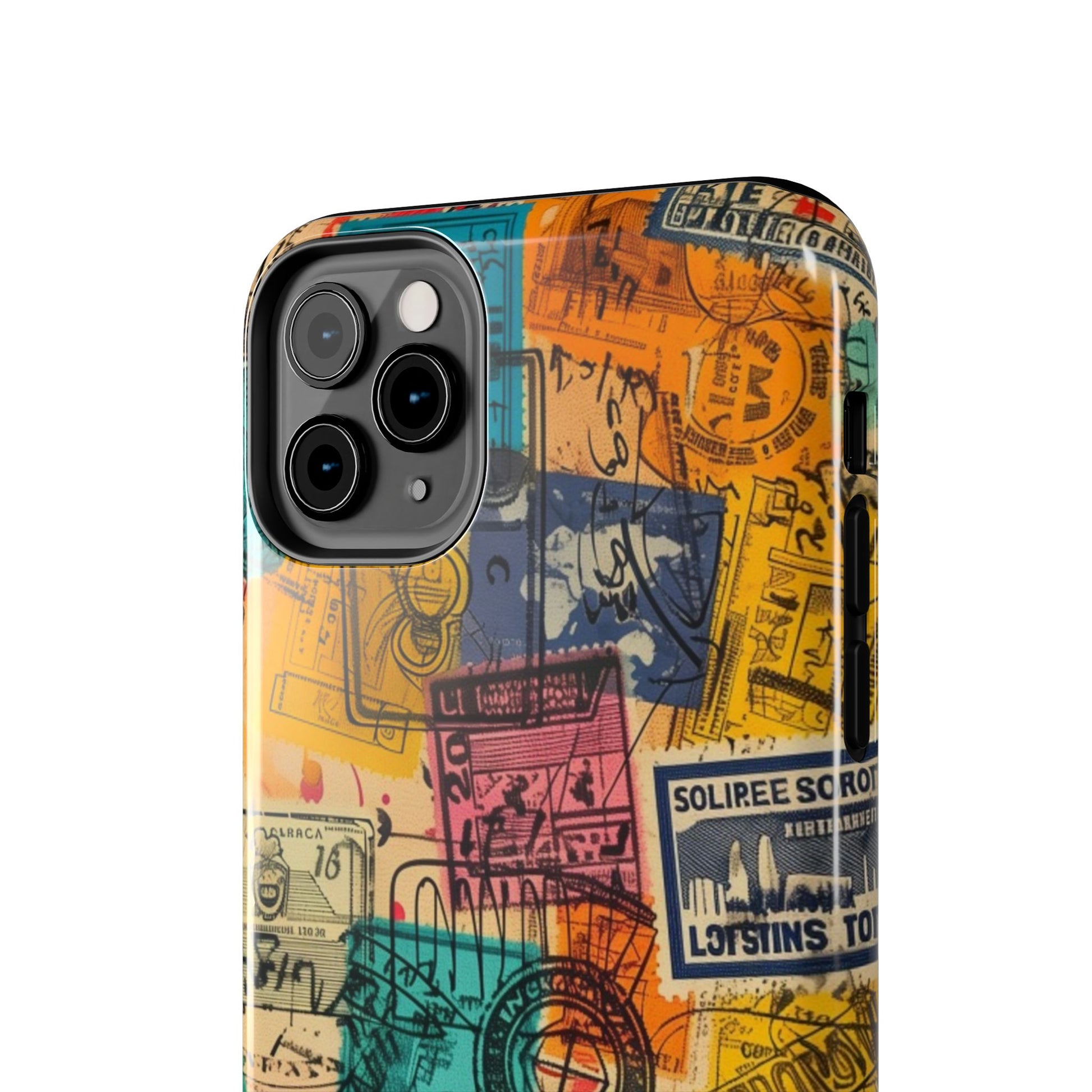 Travel Stamps Tough Case - Durable iPhone case Vintage Travel Stamps Design - Adventure Inspired Case - Protective Global Destination Prints