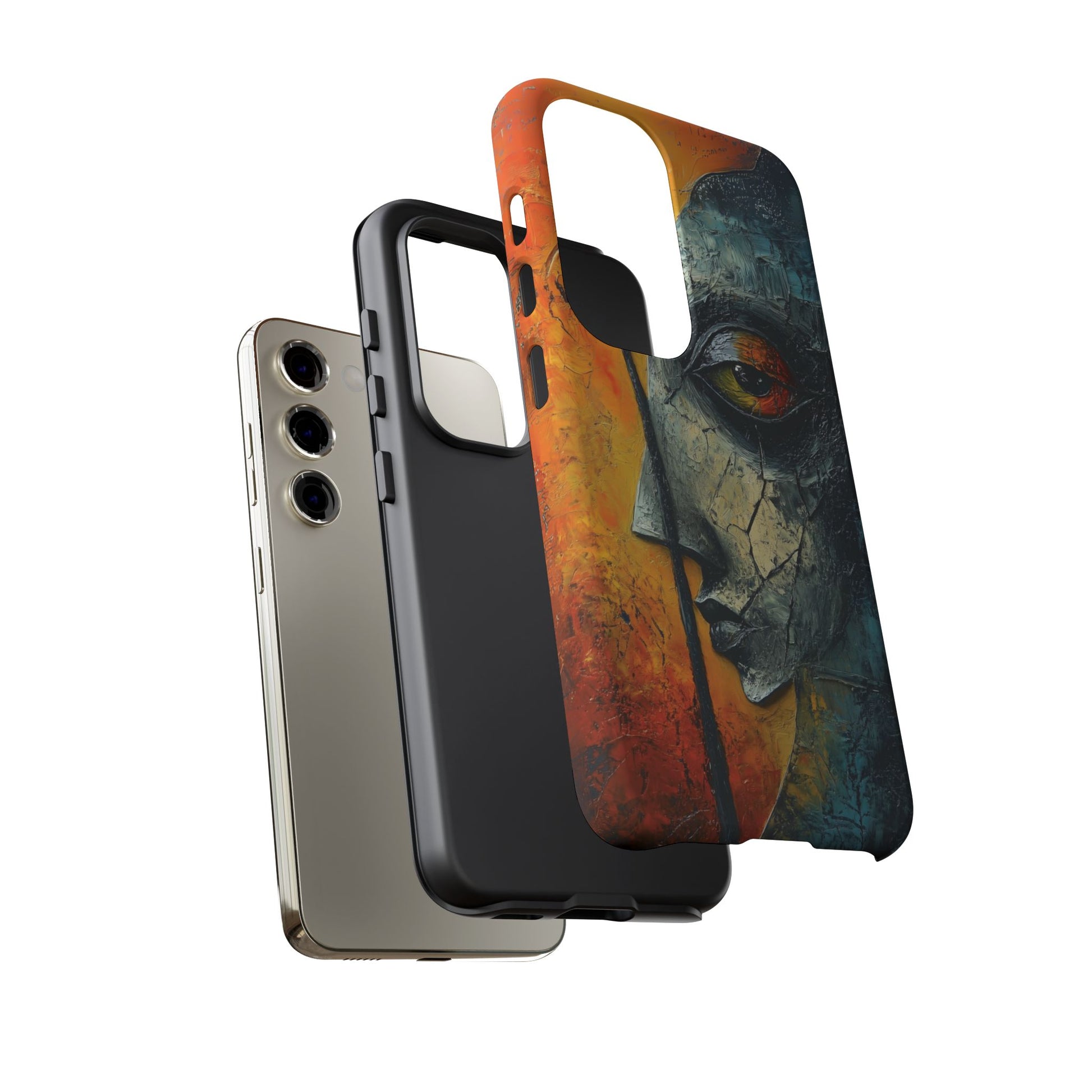 Surrealist Art Phone Case Salvador Dali Style Face Tough Case Unique Artistic 3D Textured Look Surrealism Gift Art iPhone 13 14 15 16