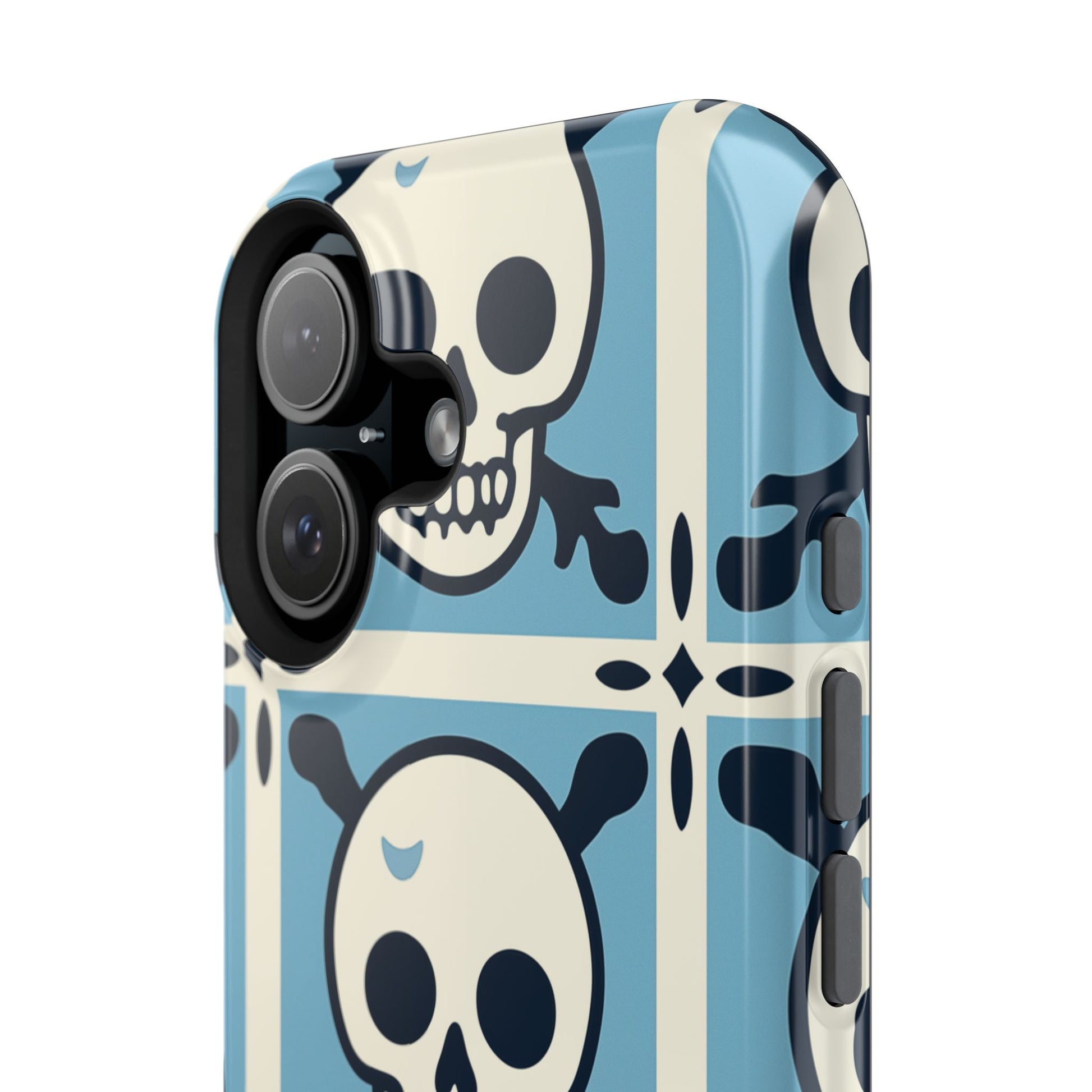 Cute Skull Phone Case Sugar Skull Ghingham Impact-Resistant Cover Goth Skull, Halloween Gift iphone 13 14 15 16 Pro Max