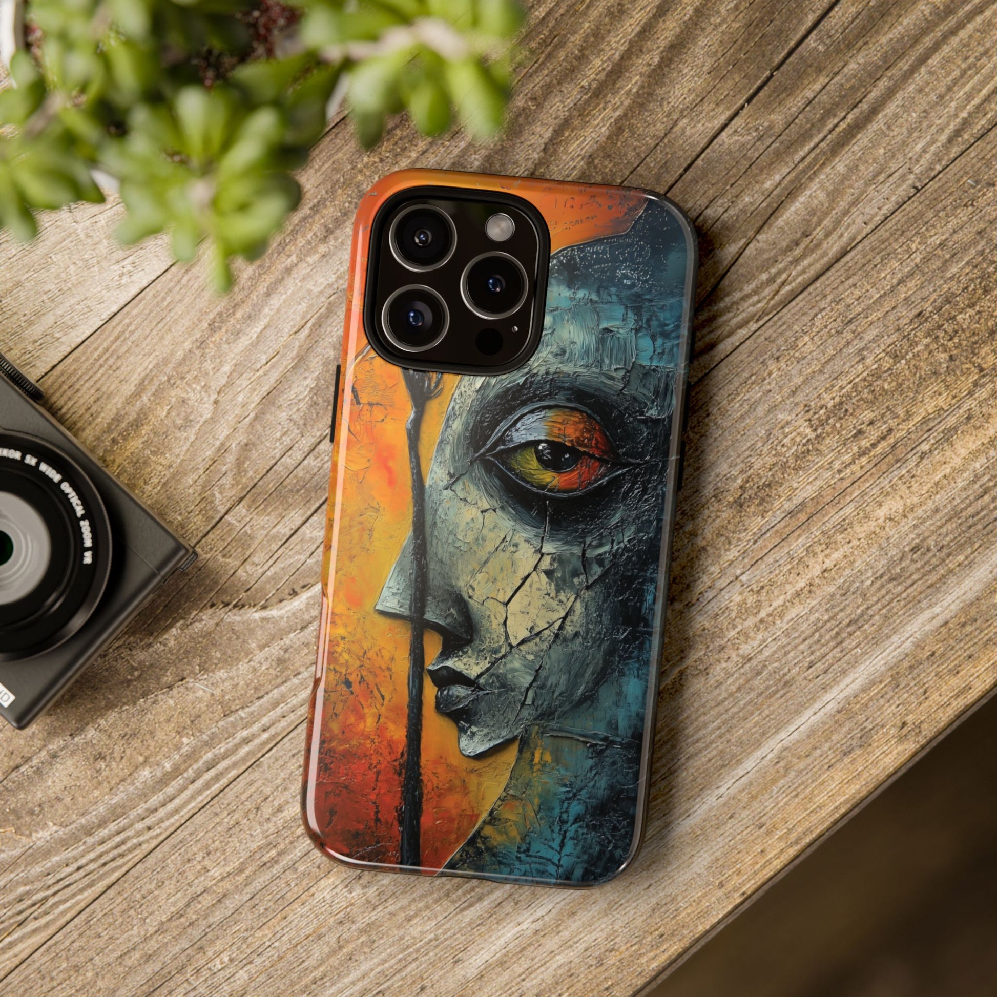 Surrealist Art Phone Case Salvador Dali Style Face Tough Case Unique Artistic 3D Textured Look Surrealism Gift Art iPhone 13 14 15 16