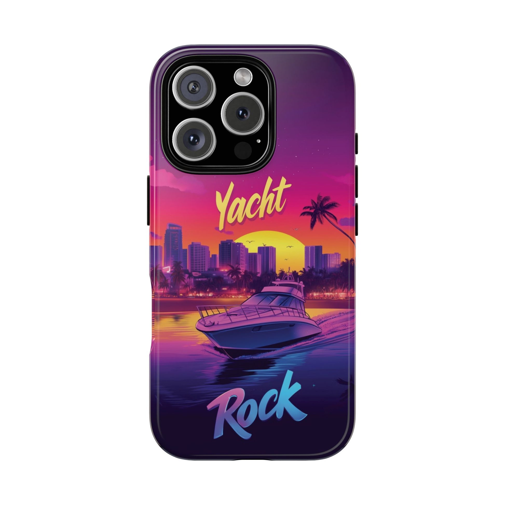 Yacht Rock Custom Phone Case iPhone 13 14 15 16 Pro Max Sunset Cruise Harbor Miami Vice Yacht Rock Gift Boating Captain South Beach Surfing