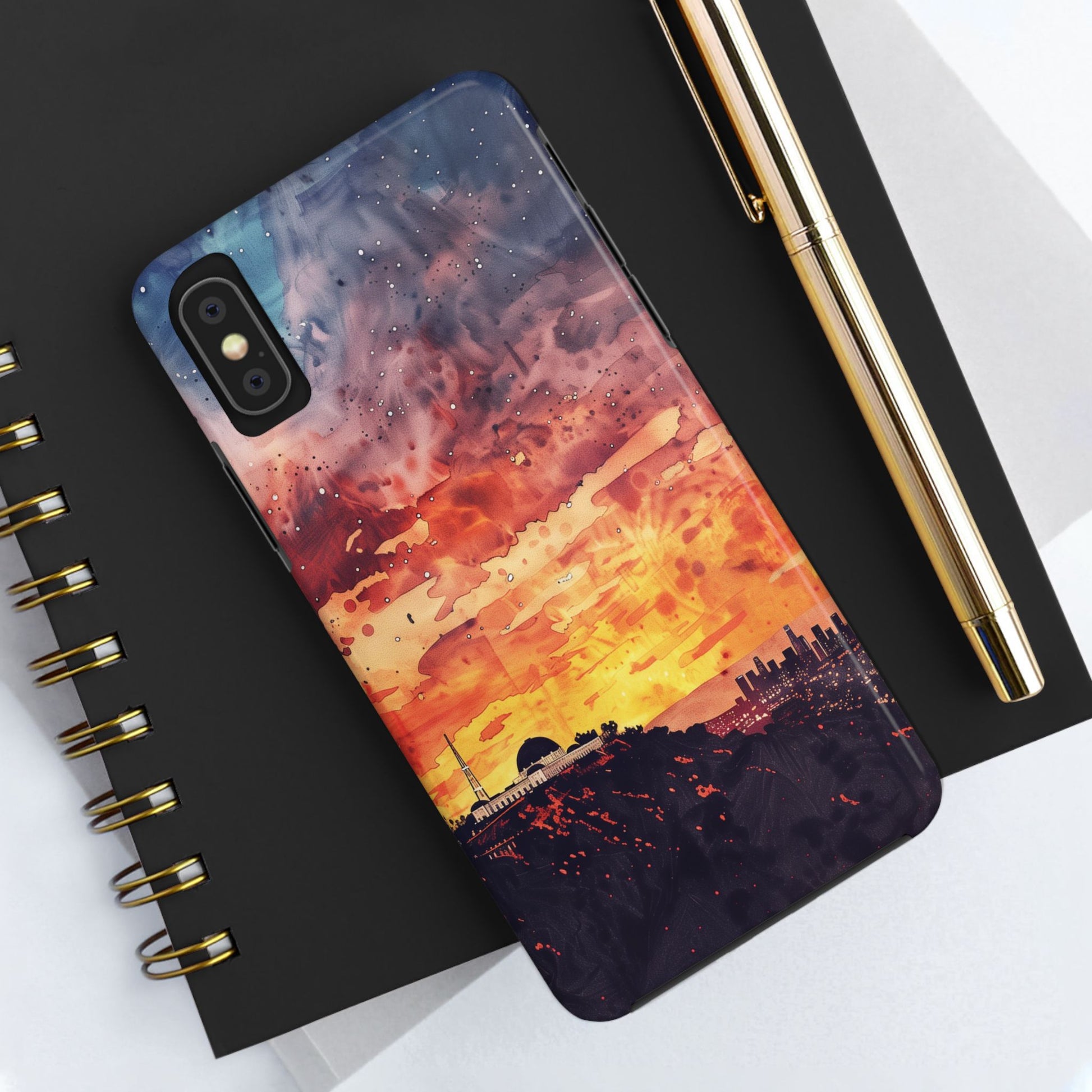 Los Angeles Sunset iPhone Case, Golden Hour Scenic View, Hollywood Hills Sunset Phone Case, Palm Trees Phone Case, iphone 15 pro max case