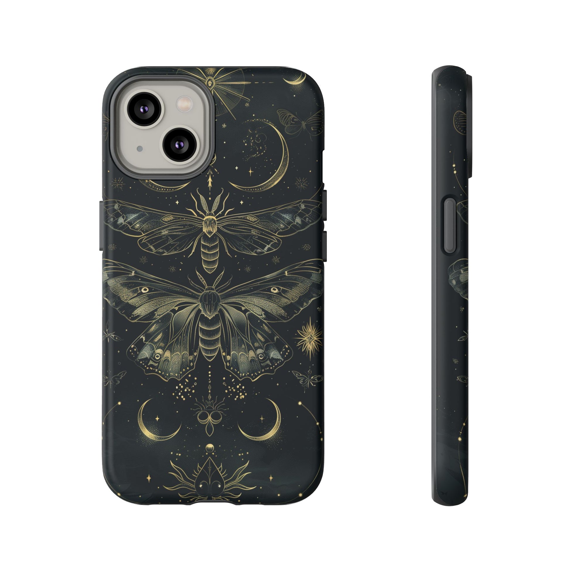 Celestial Dark Academia Phone Case Magical Moth Vintage Witchcraft Cover Esoteric Nature Art iPhone 13 14 15 16 Pro Max Samsung Pixel 8