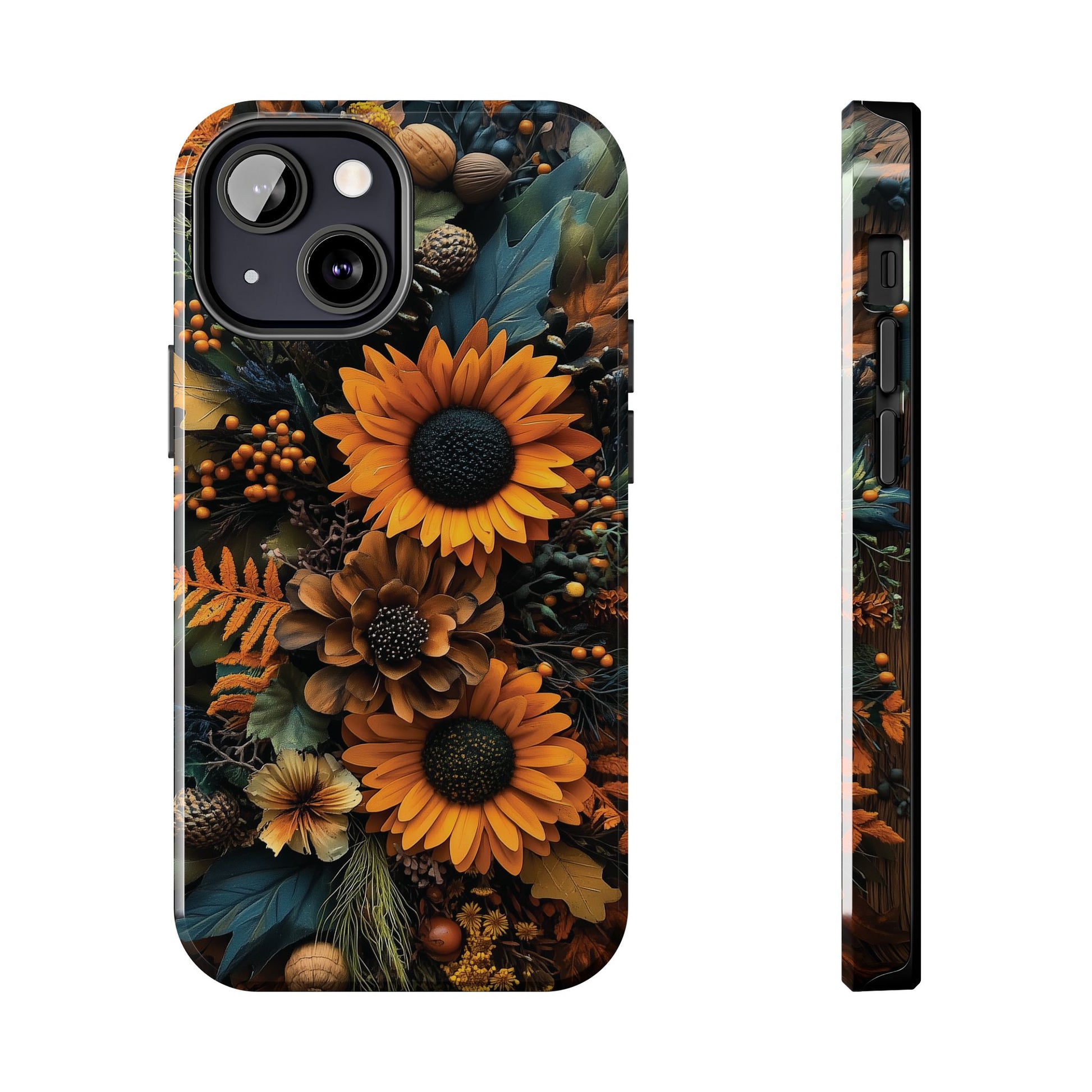 Vibrant Fall Sunflowers Cottagecore Colors Phone Case Autumn Dried Flowers Fall Sunflowers iPhone 15 Pro Max Samsung Galaxy