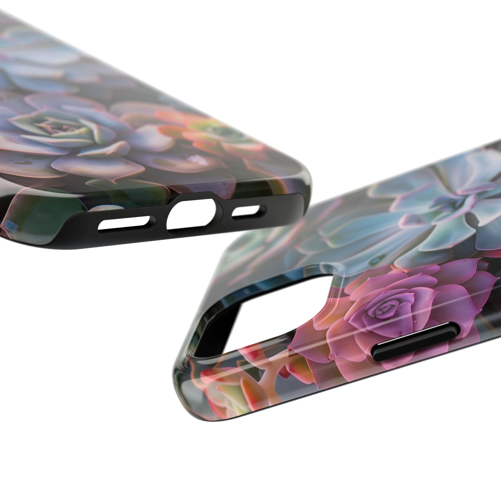 Pastel Succulent Flower Design Durable Phone Case - Tough Protection for iPhones