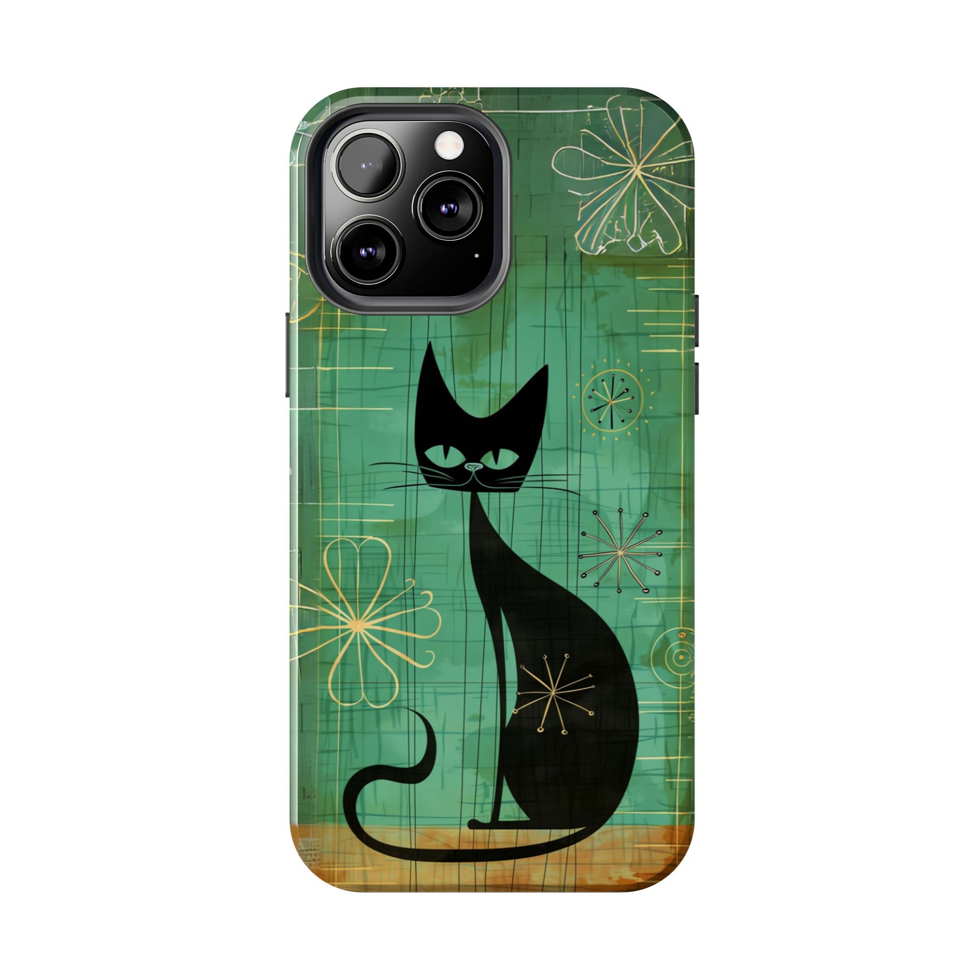 Mid-Century Modern Phone Case-Case, Mid Mod iPhone Case, Atomic Cats iPhone Case, Retro Chic Smartphone Cover, Unique Phone Case