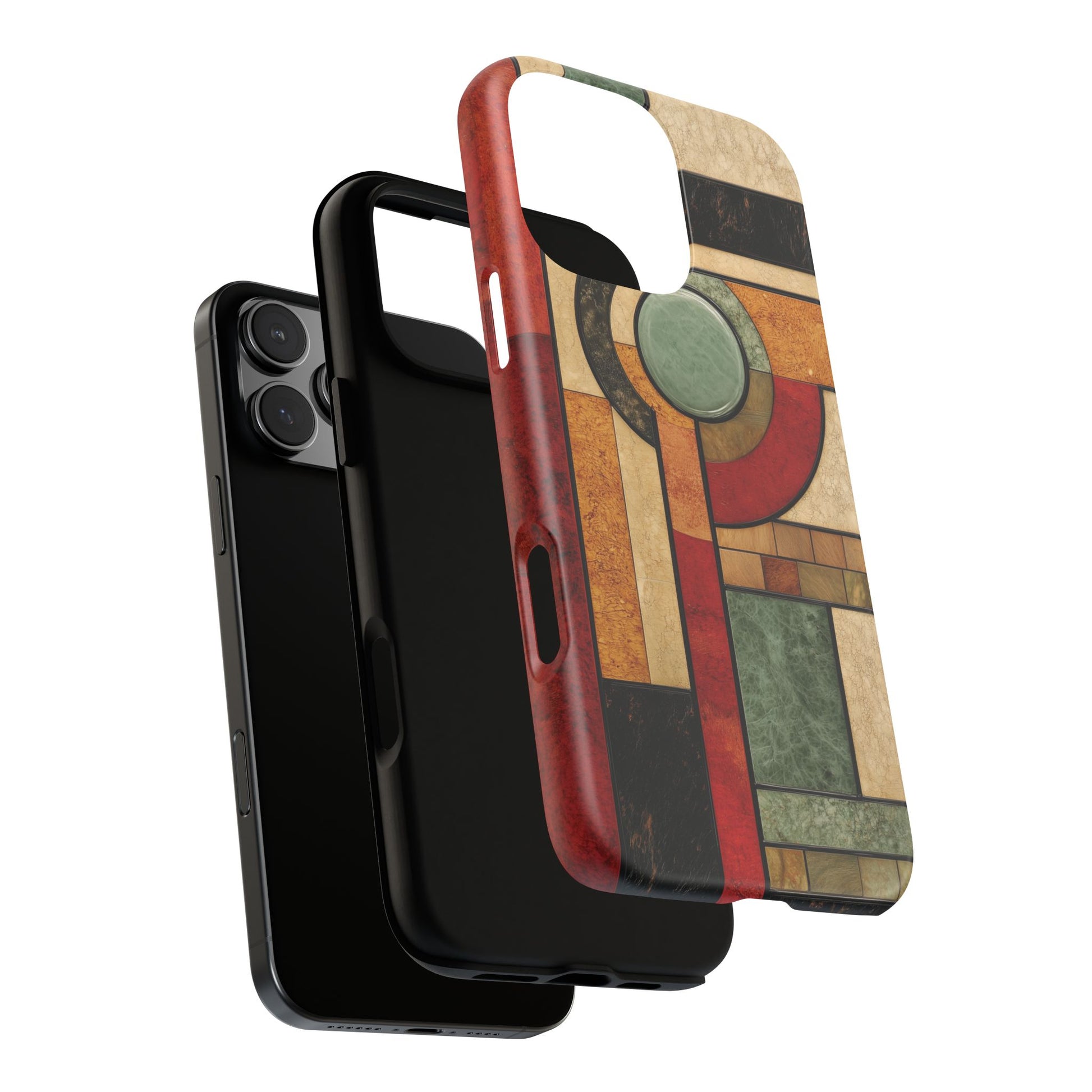 Stone Prairie Frank Lloyd Wright Usonian Phone Case Geometric Stained Glass Art Deco Marble Gold 13 14 15 16 iPhone Pro Max Galaxy Pixel