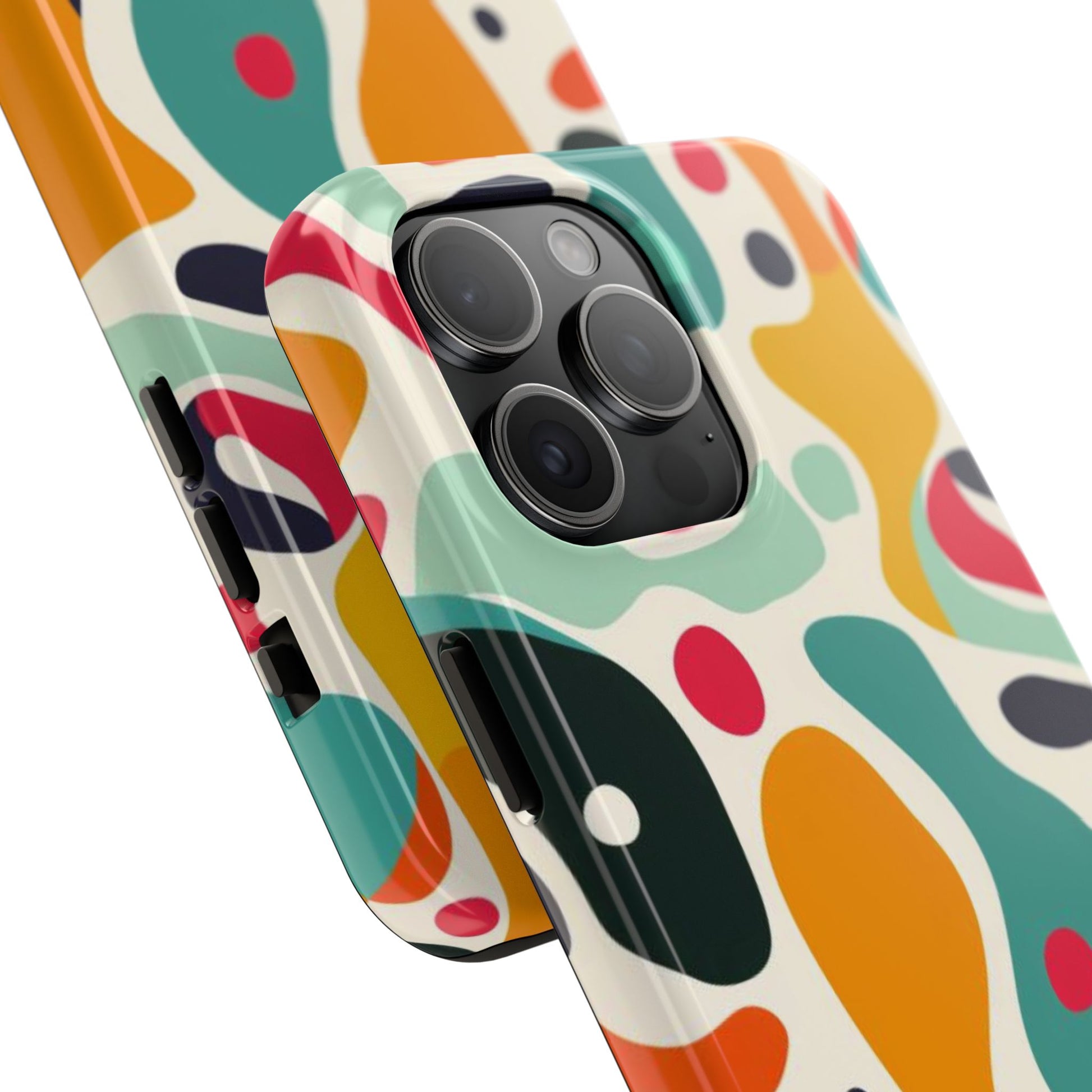 Mid Mod Fun Spots - Colorful Mid Mod Design Durable Phone Case - Vibrant and Stylish iPhone Tough Cover - Fun Retro Protection Accessory