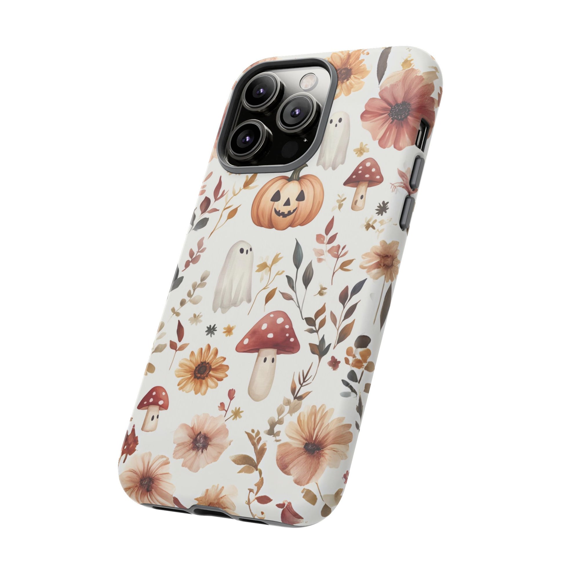 Cottagecore Fall Floral Phone Case for iPhone Samsung Pixel Autumn Pumpkin Tough Case iPhone 16 15 14 13 Pro Max