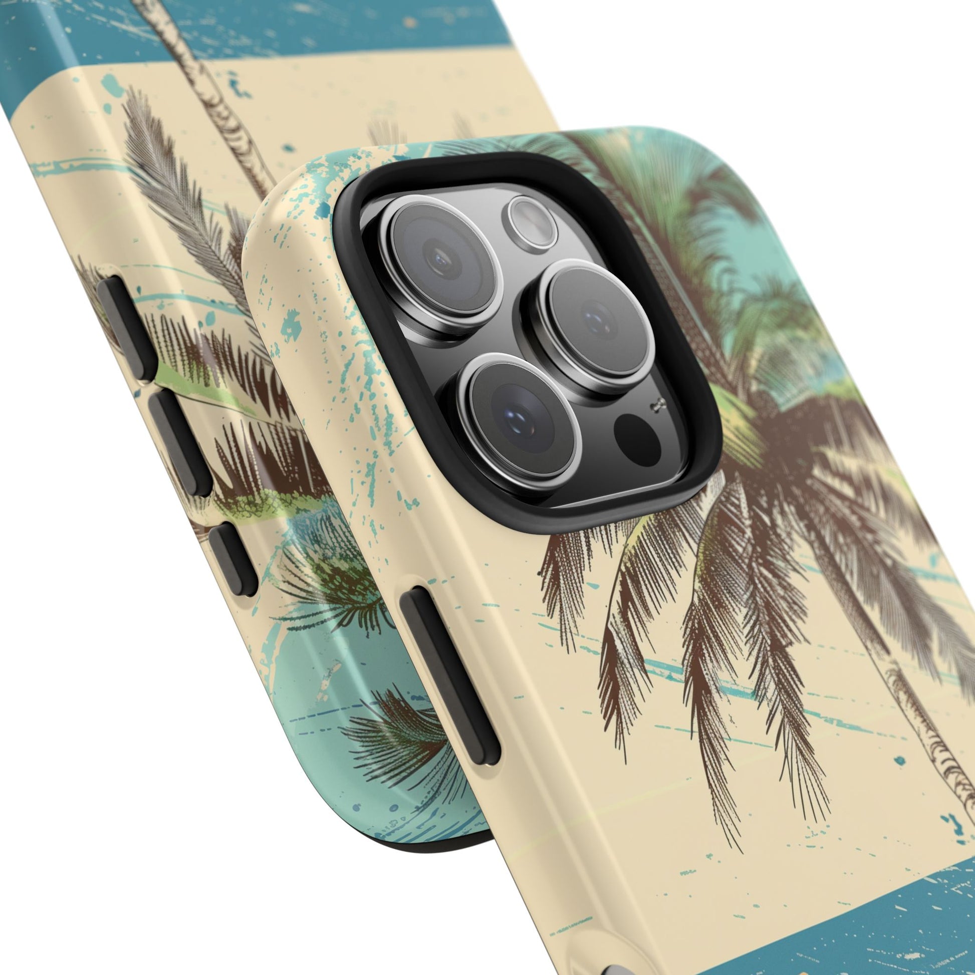 Retro Beach Scene Phone Case, Vintage Tropical Ocean iPhone Case, Summer Beach Phone Cover for iPhone, iphone 15 pro max