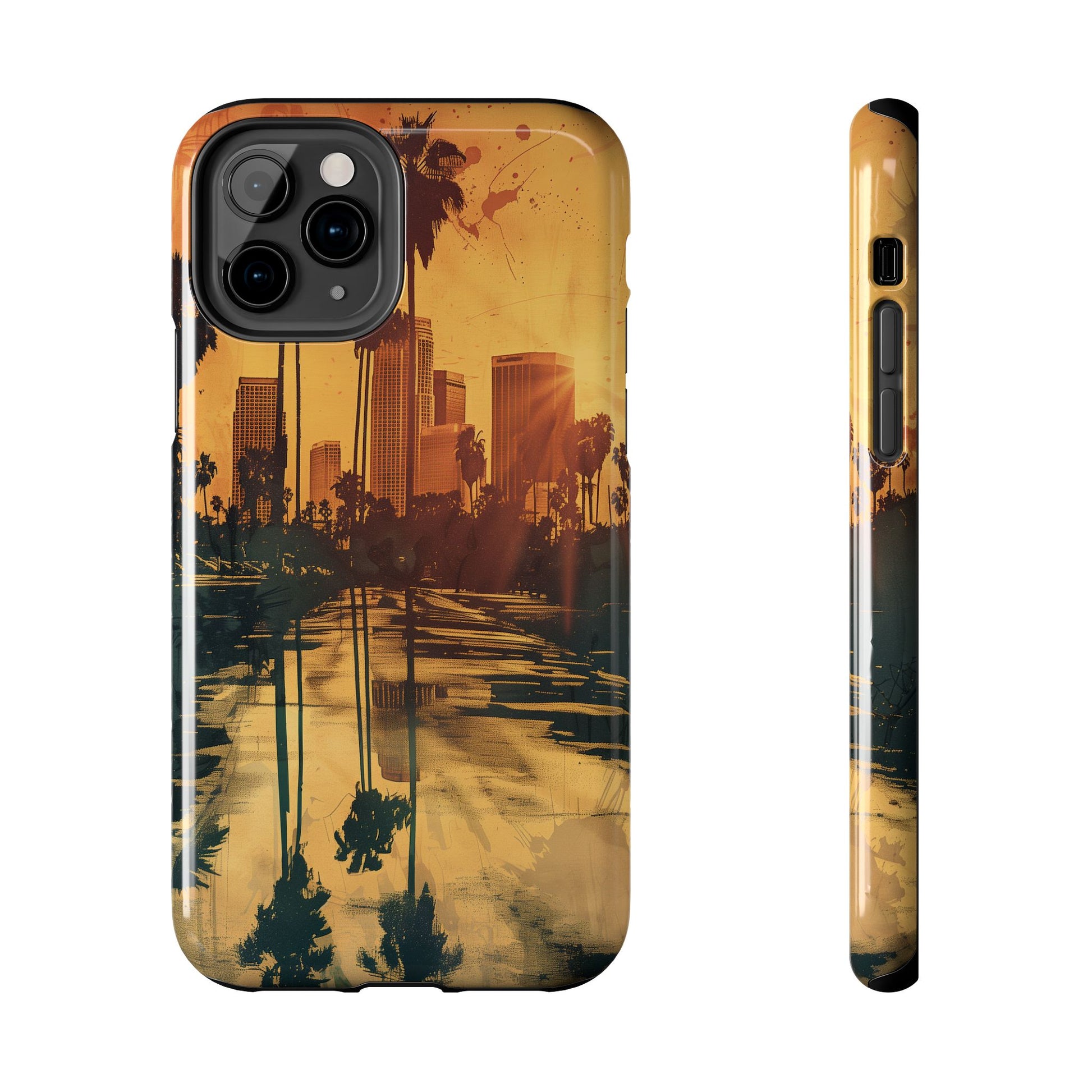 Los Angeles Sunset iPhone Case, Golden Hour Scenic View, Hollywood Hills Sunset Phone Case, Palm Trees Phone Case, iphone 15 pro max case