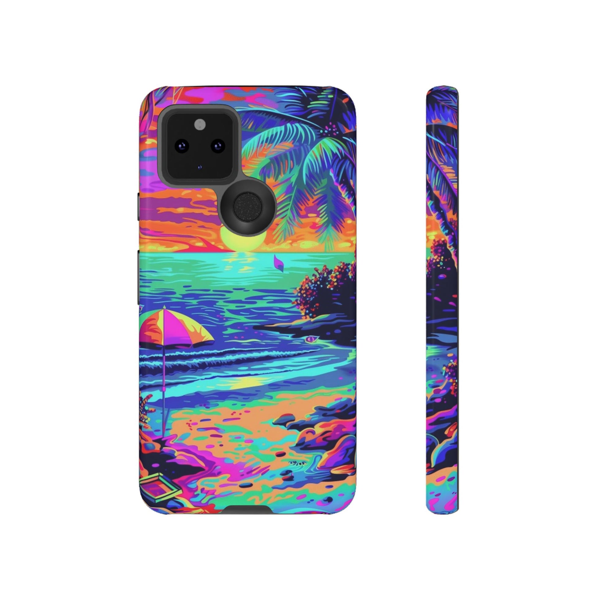 Beach Bliss: Durable Android Phone Case with Lisa Frank Style