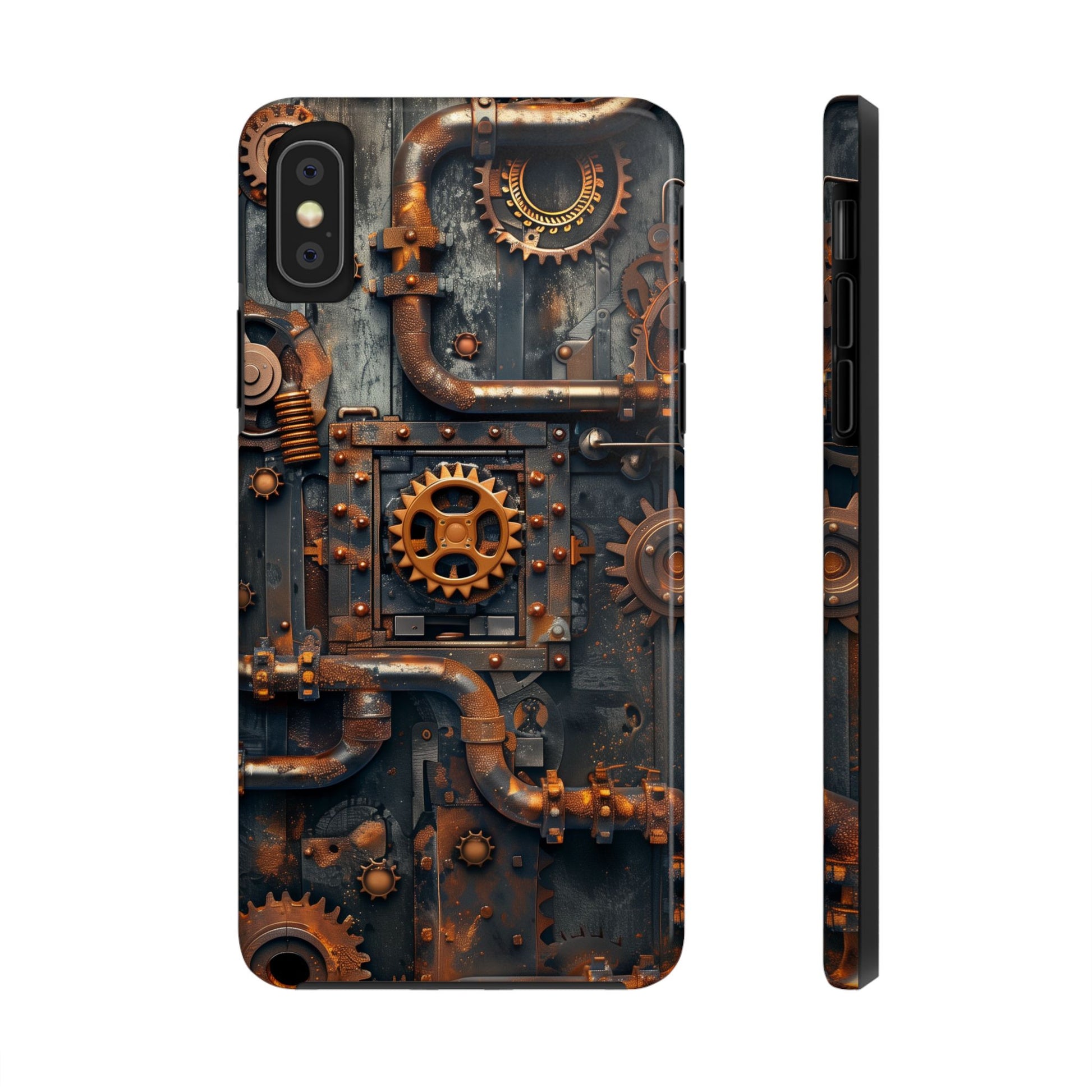 Steampunk Phone Case - Industrial Style Cover with Pipes and Cogs - Unique Steampunk Accessory for Your Phone