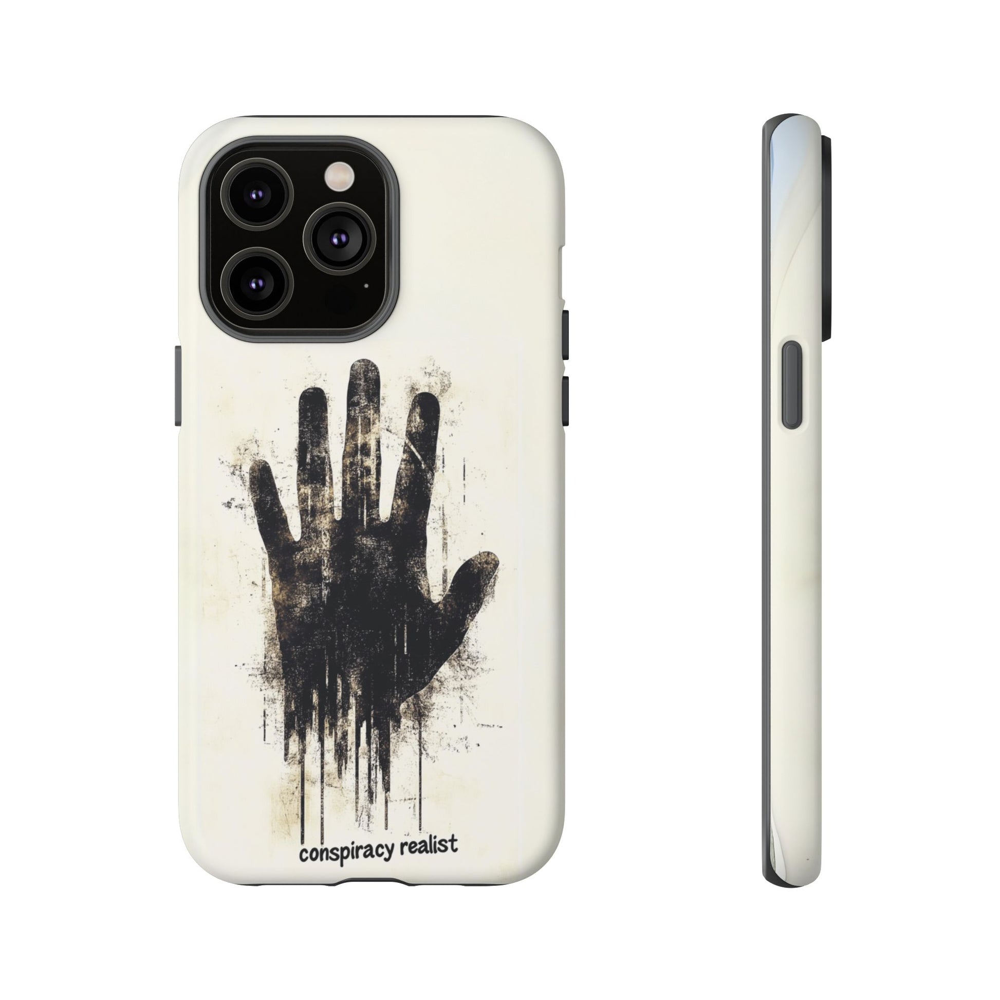 Conspiracy Realist Paranormal Mystery Design X-Files Inspired Ghostly Hand Conspiracy Theory Creepy iPhone 13 14 15 16 Pro Max Galaxy Pixel