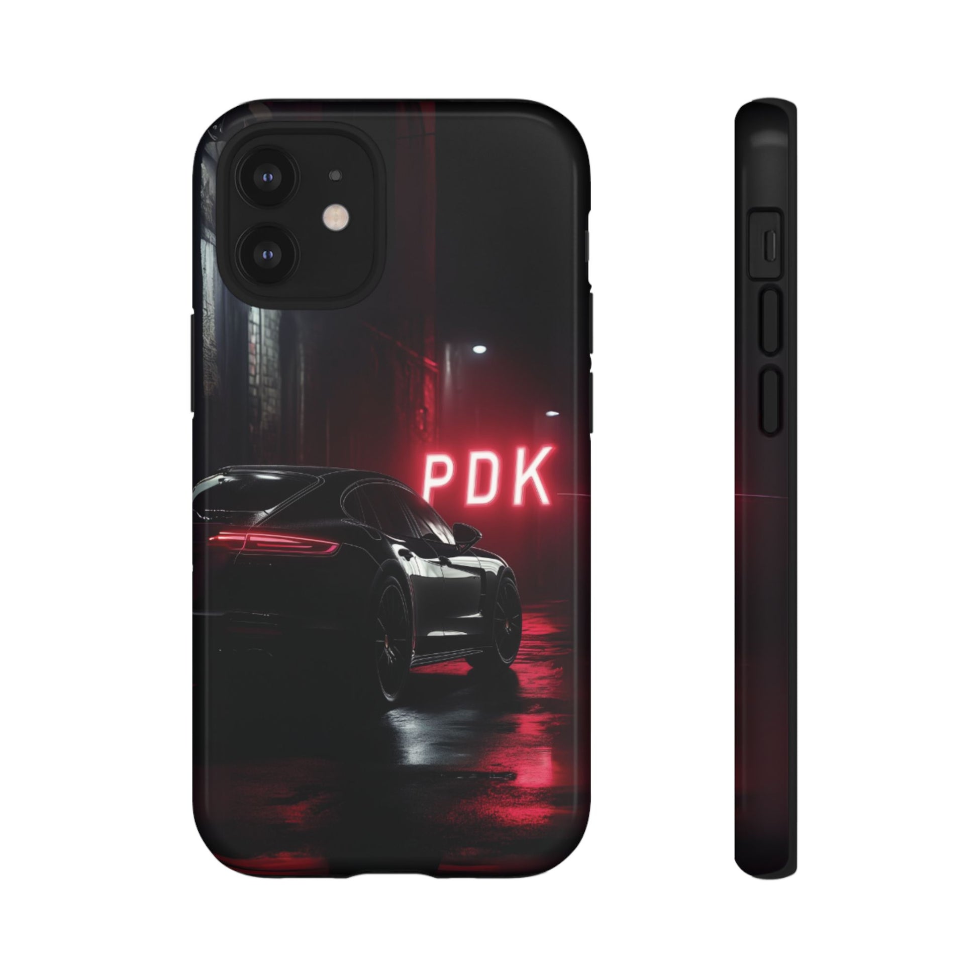 Super Sports Car Phone Case PDK Car Lover Gift Porsche Panamera Inspired Neon Sign Font iPhone 13 14 15 16 Pro Max