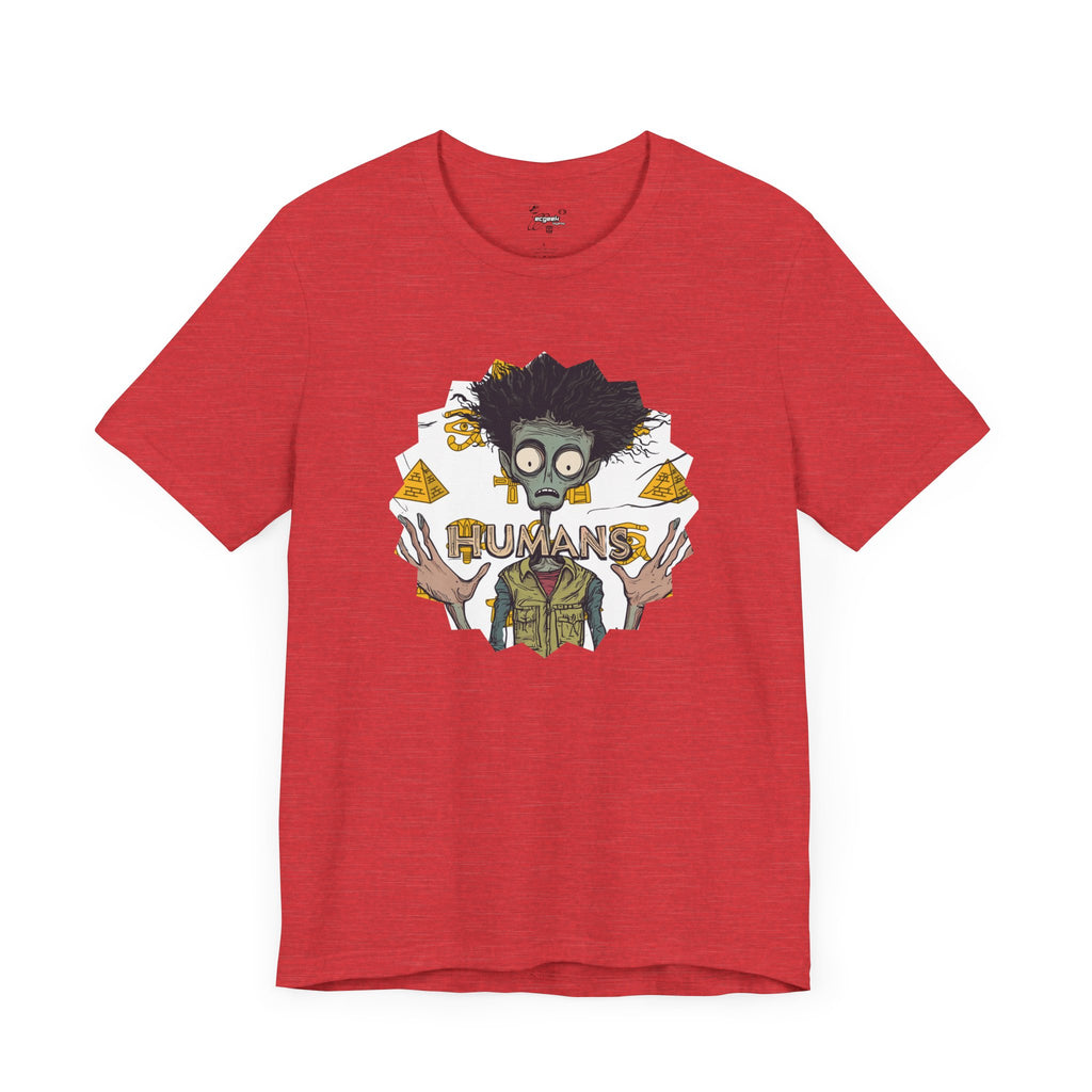 Alien Conspiracy Theory Ancient Human Fan Graphic Tee Crazy Hair Pyramids Egyptians UFO Shirt Extraterrestrial