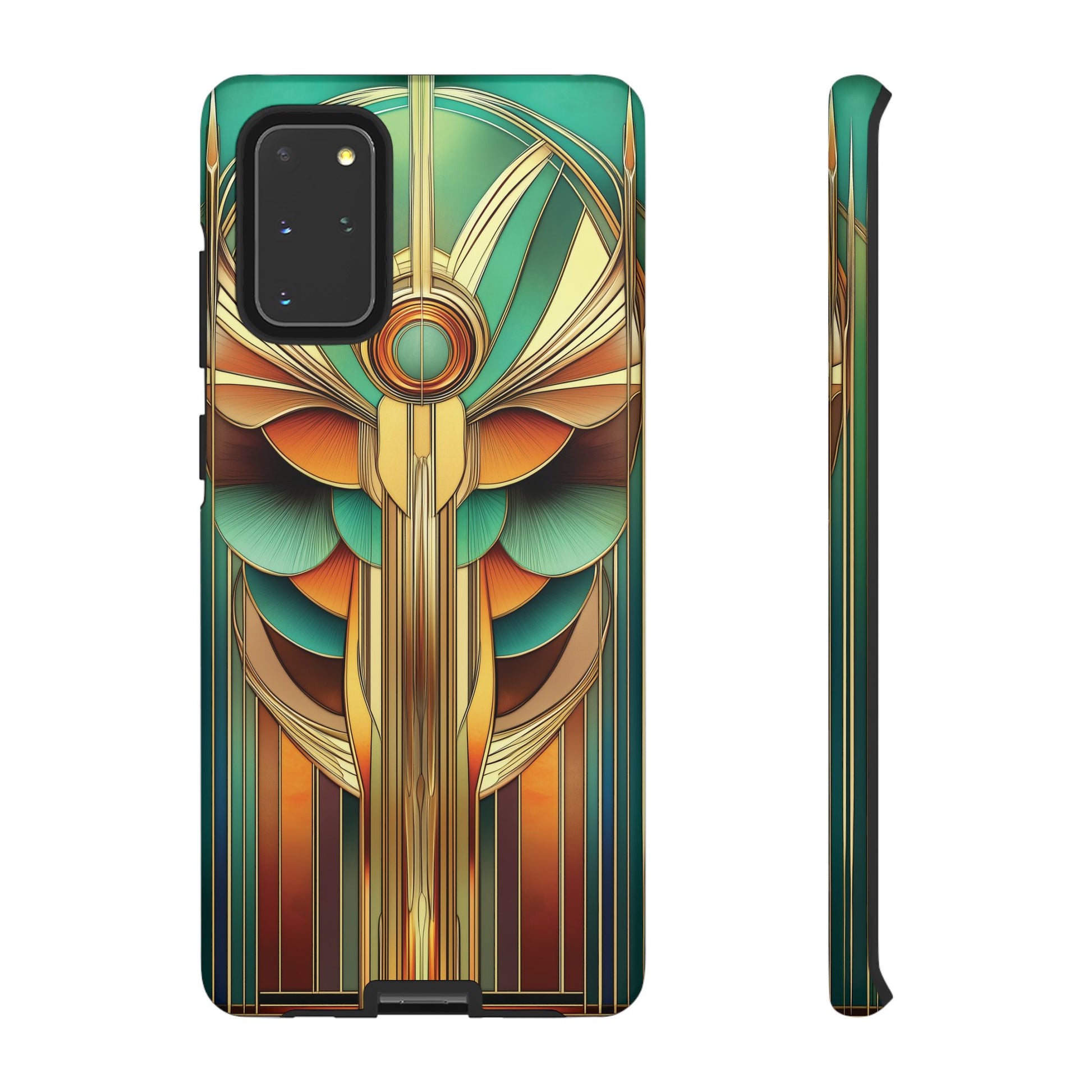 Art Deco Mermaid Frank Lloyd Wright Inspired Phone Case Geometric Stained Glass Art Deco Gold 13 14 15 16 iPhone Pro Max Galaxy Pixel