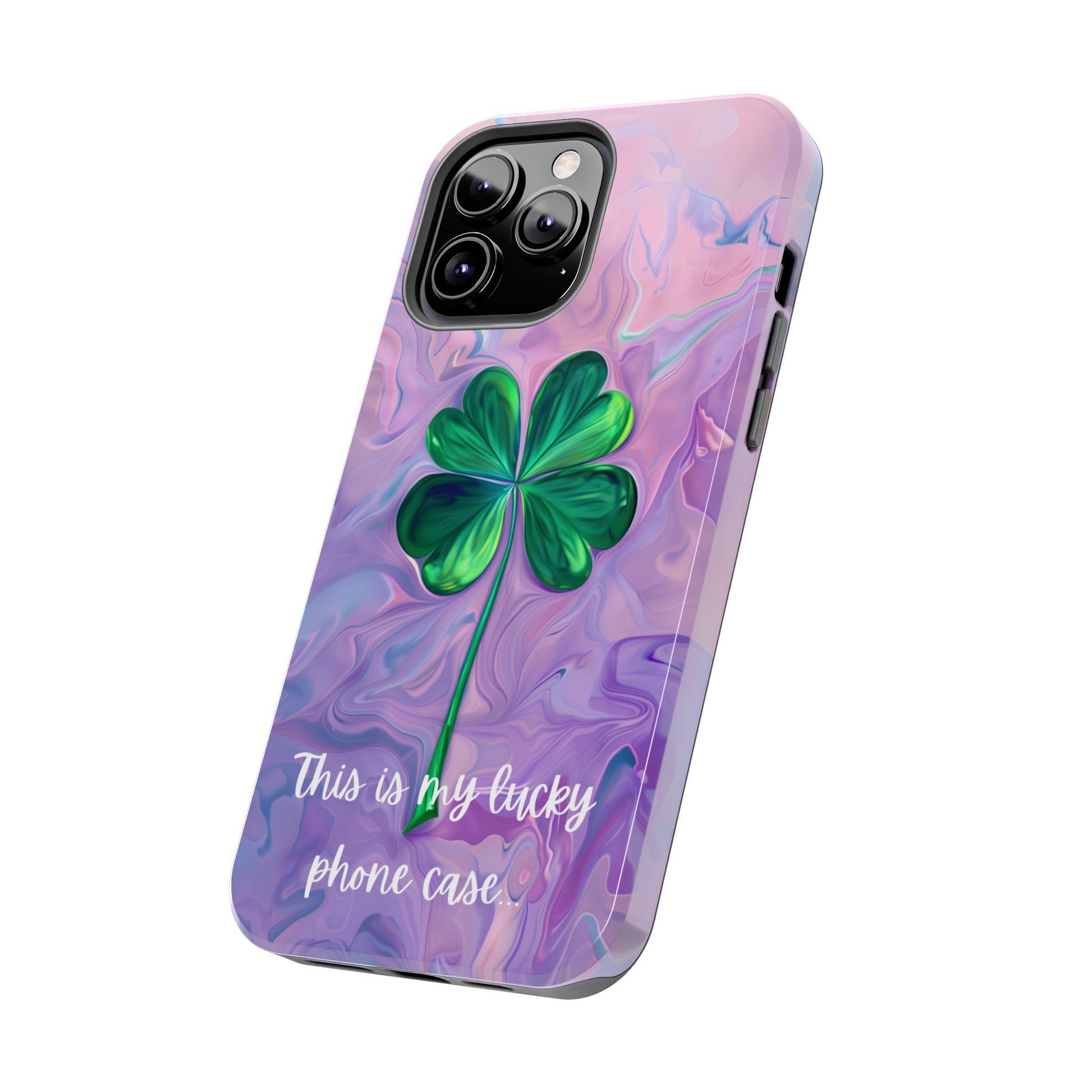 St Patrick's Day Lucky Phone Case Four Leaf Clover Durable Phone Case Good Luck Charm Protective iPhone 13 14 15 16 Pro Max Plus Galaxy
