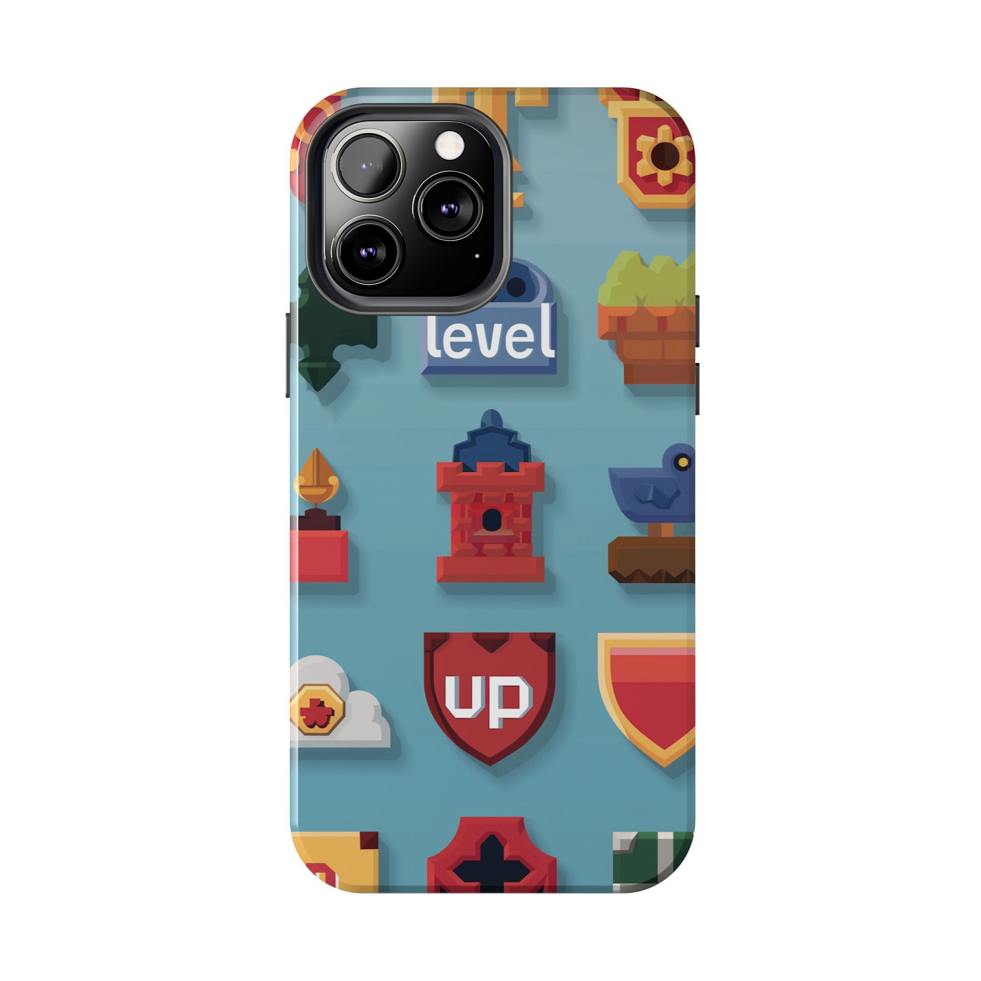 Pixel Art Video Game Level Up Phone Case, Retro Gaming Design, Geeky Gamer Phone Cover, Unique Video Game Art Accessories