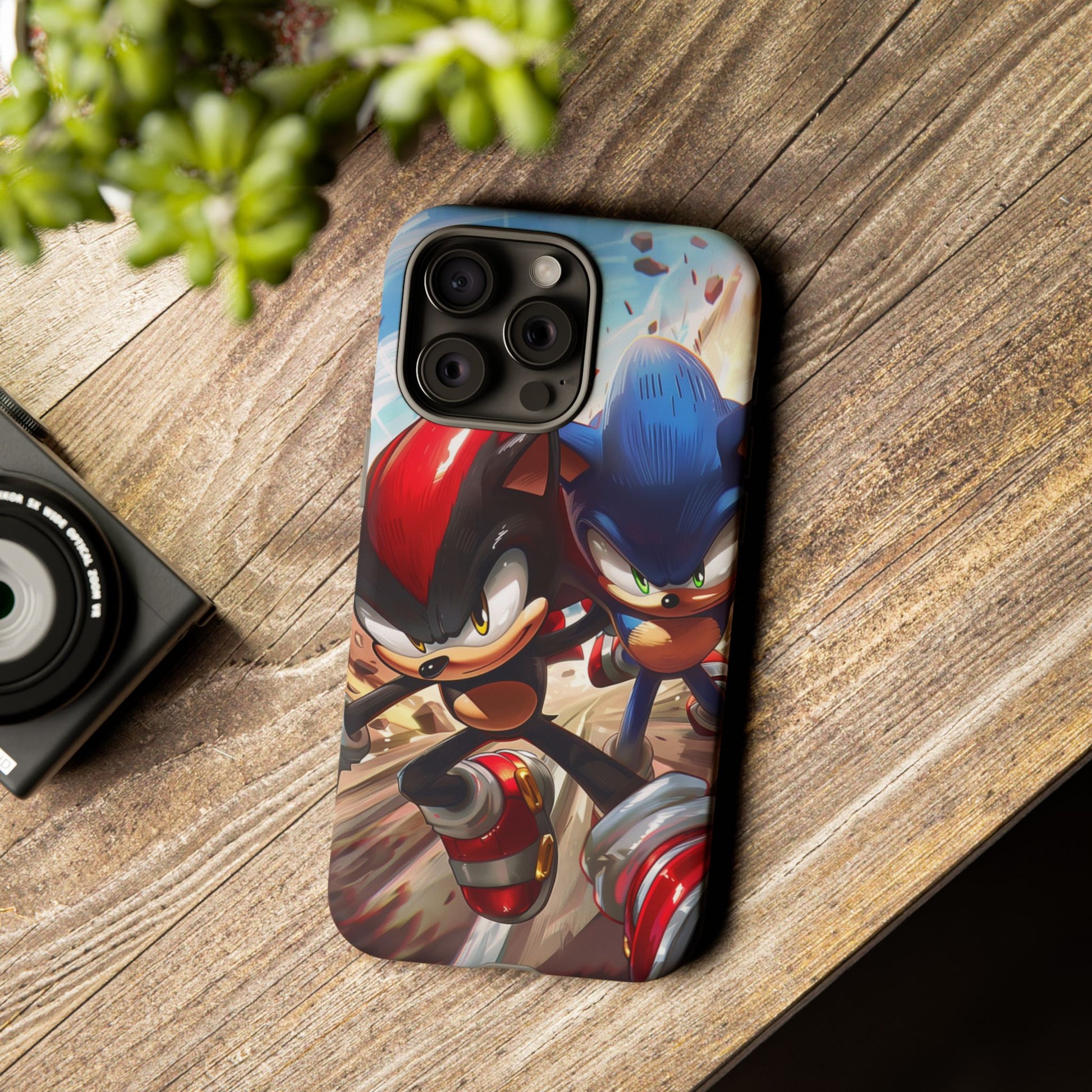Sonic and Shadow Phone Case, Sonic and Shadow, Tough Android Case, Fun Video Game Phone Case, Retro Game Case, SEGA Video Game Android Case