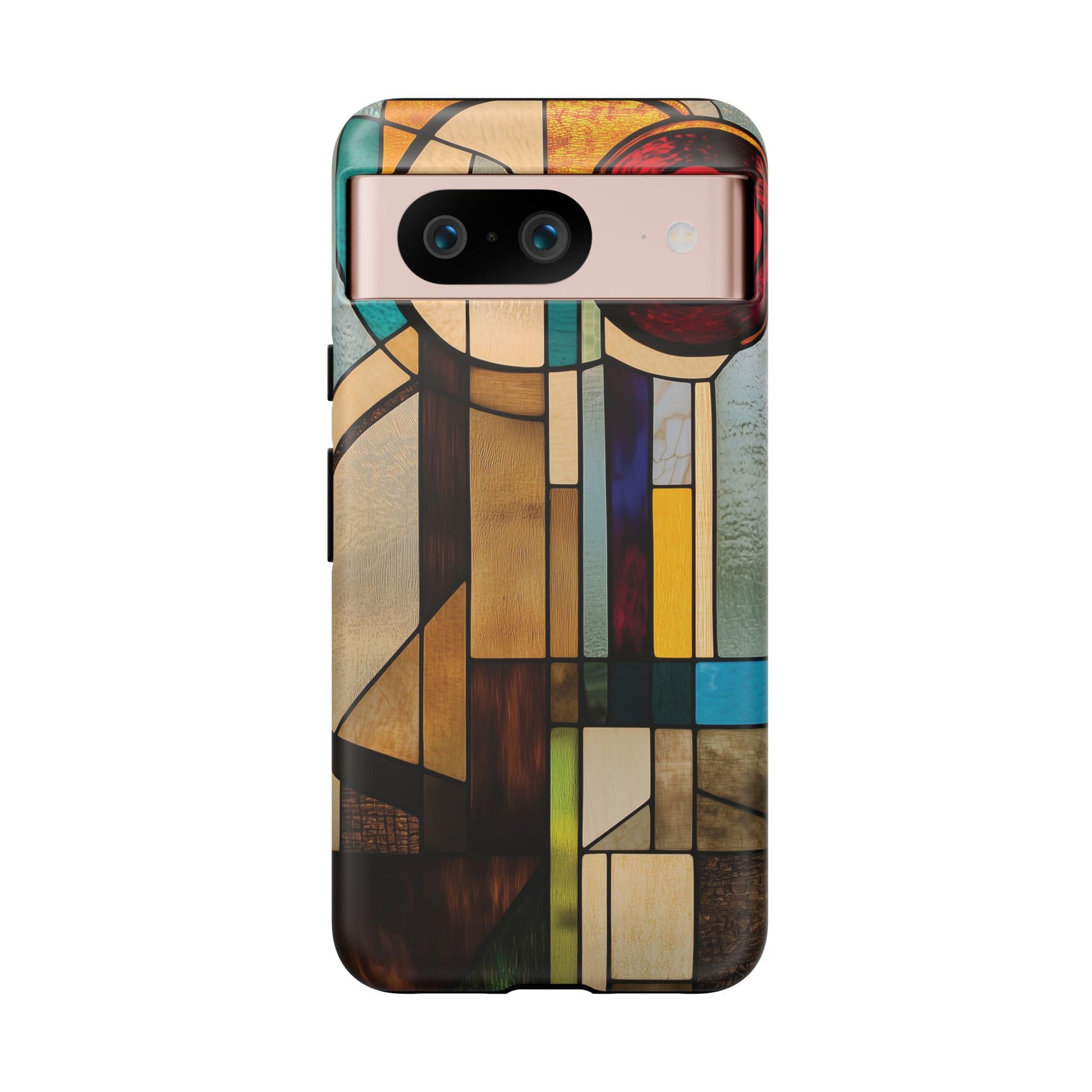 Stained Art Deco Glass Phone Case Frank Lloyd Wright Cottage Core Usonian Prairie Style Geometric Stylish  iPhone 14 15 16 Pro
