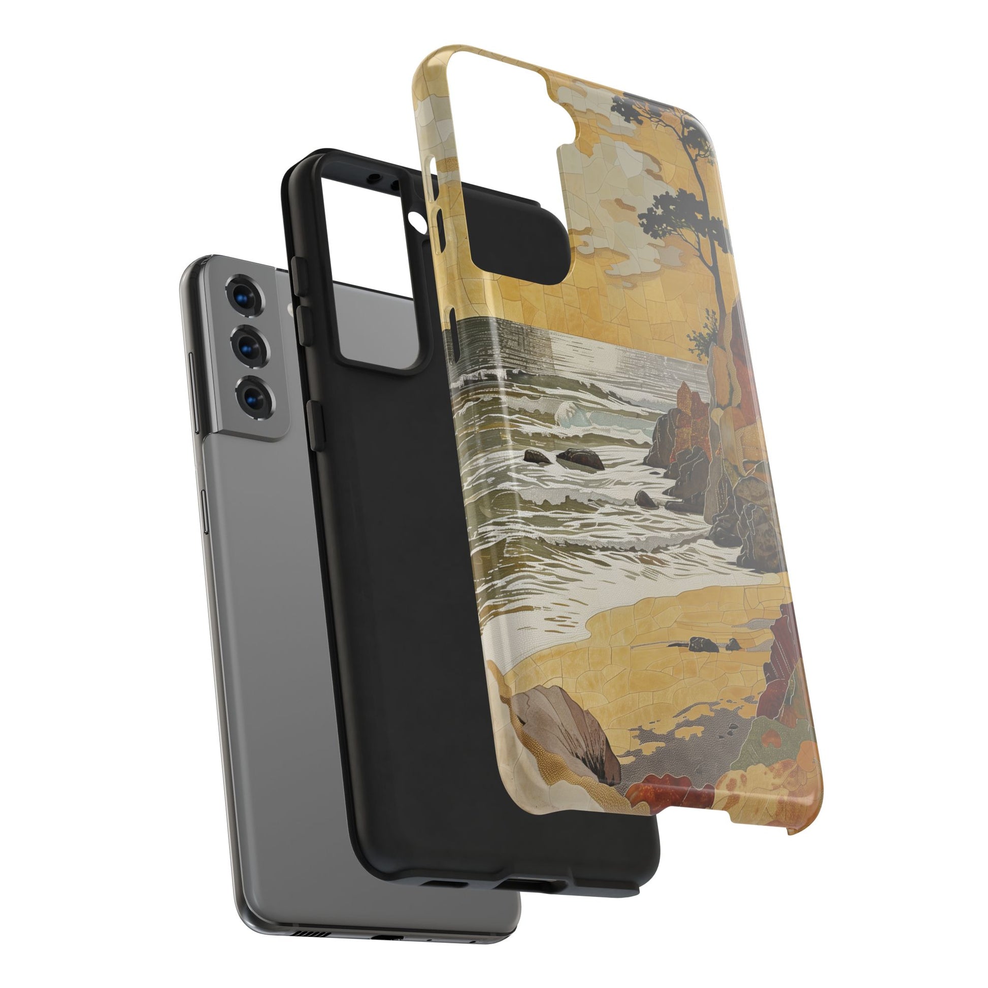 Retro Beach Scene Phone Case, Vintage Tropical Ocean iPhone Case, Summer Beach Phone Cover for iPhone, iphone 15 pro max