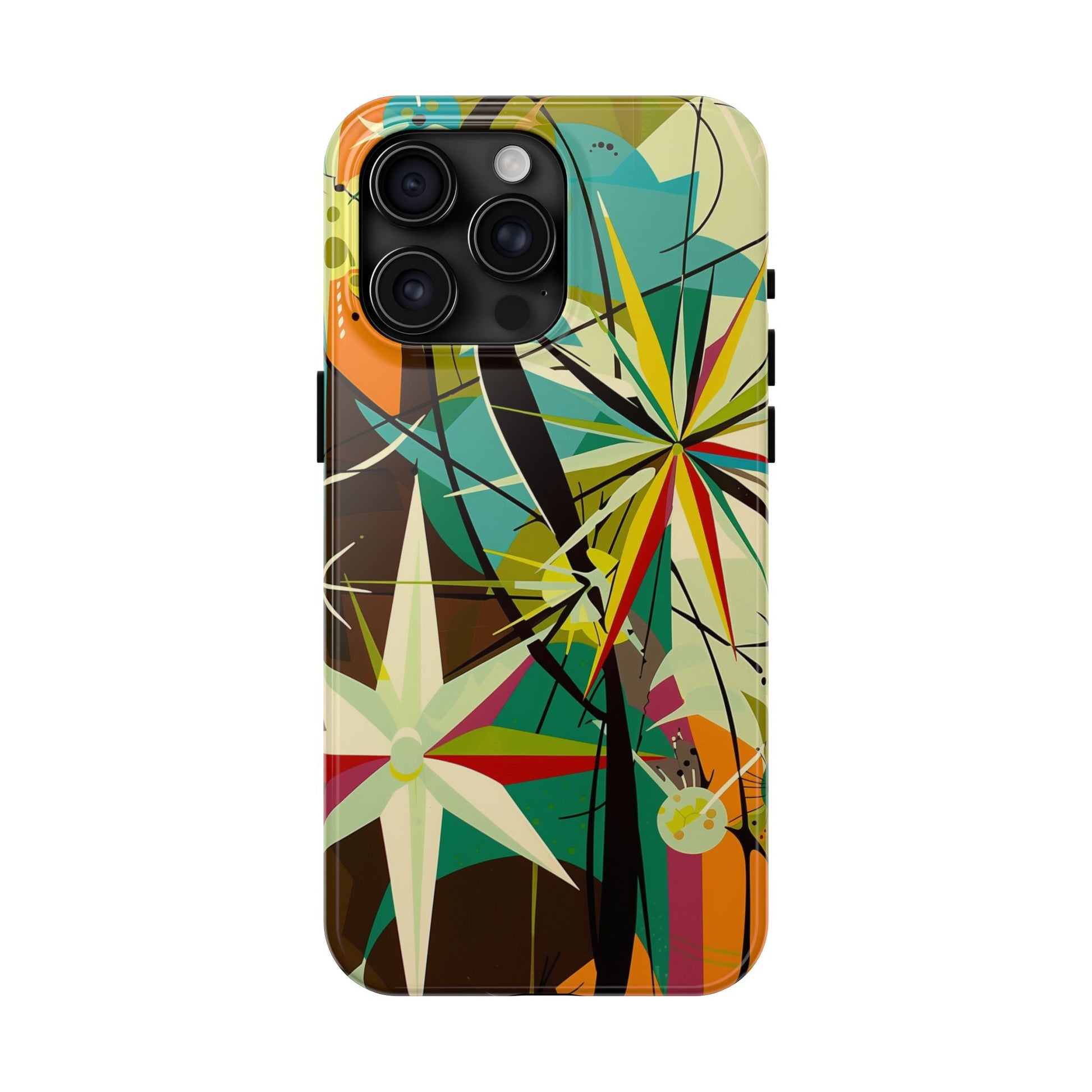Mid Century Modern Star Design Phone Case, Earth Tone Colors, Retro Style Smartphone Cover, Vintage Phone Case, iPhone 14 Case, Apple iPhone