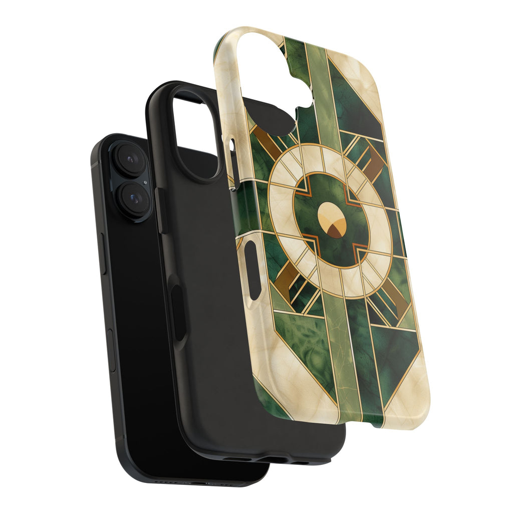 Green Frank Lloyd Wright Inspired Phone Case - Geometric Elegance for iPhone Models