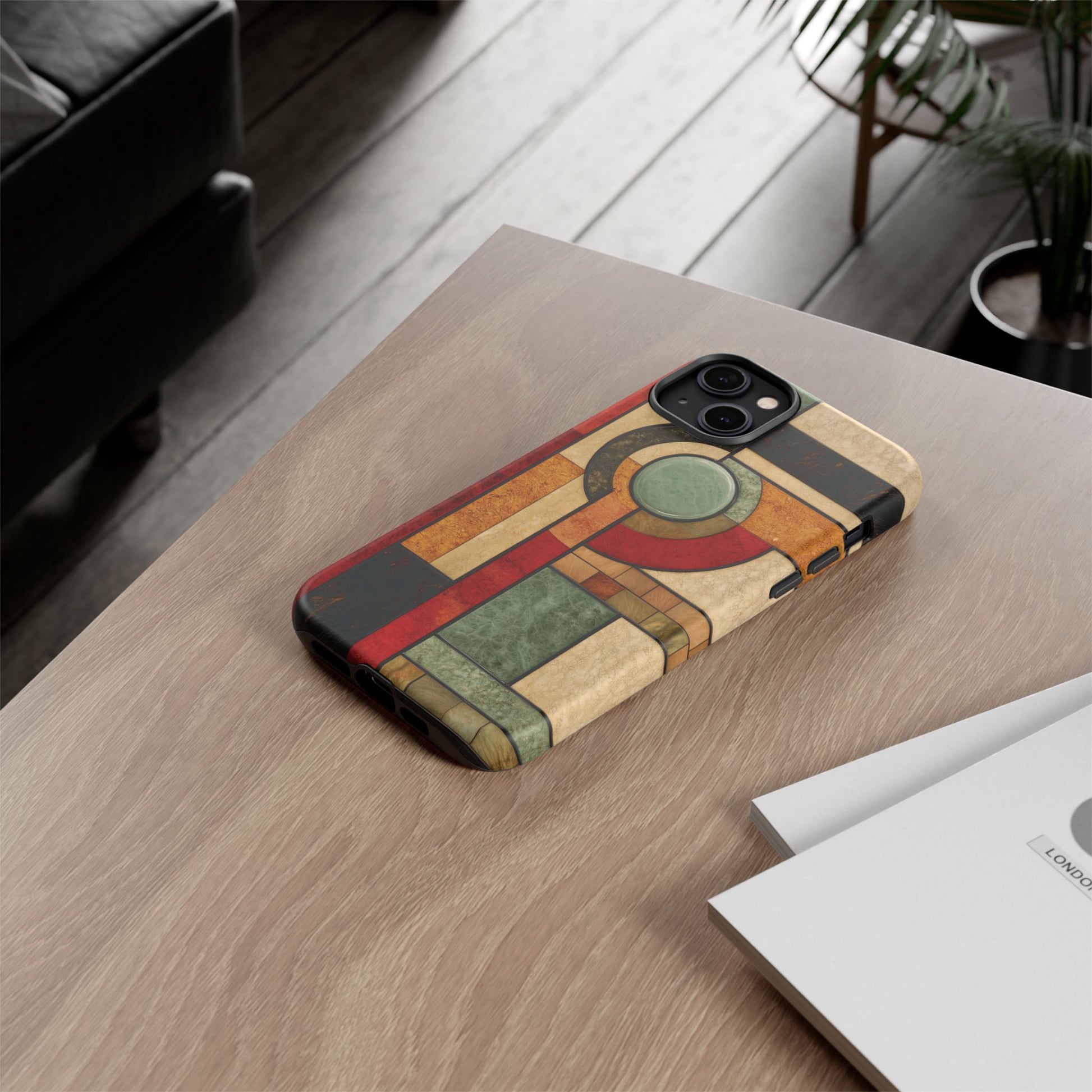 Stone Prairie Frank Lloyd Wright Usonian Phone Case Geometric Stained Glass Art Deco Marble Gold 13 14 15 16 iPhone Pro Max Galaxy Pixel