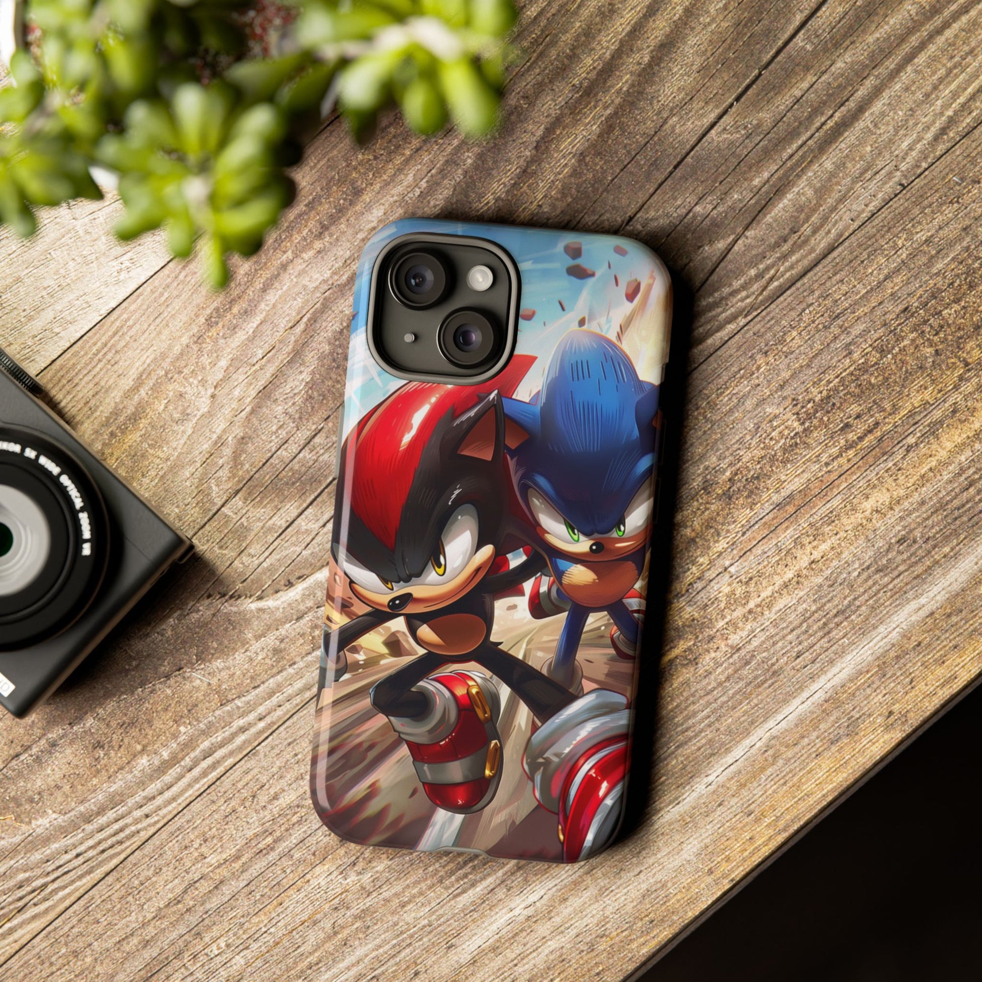 Sonic and Shadow Phone Case, Sonic and Shadow, Tough Android Case, Fun Video Game Phone Case, Retro Game Case, SEGA Video Game Android Case